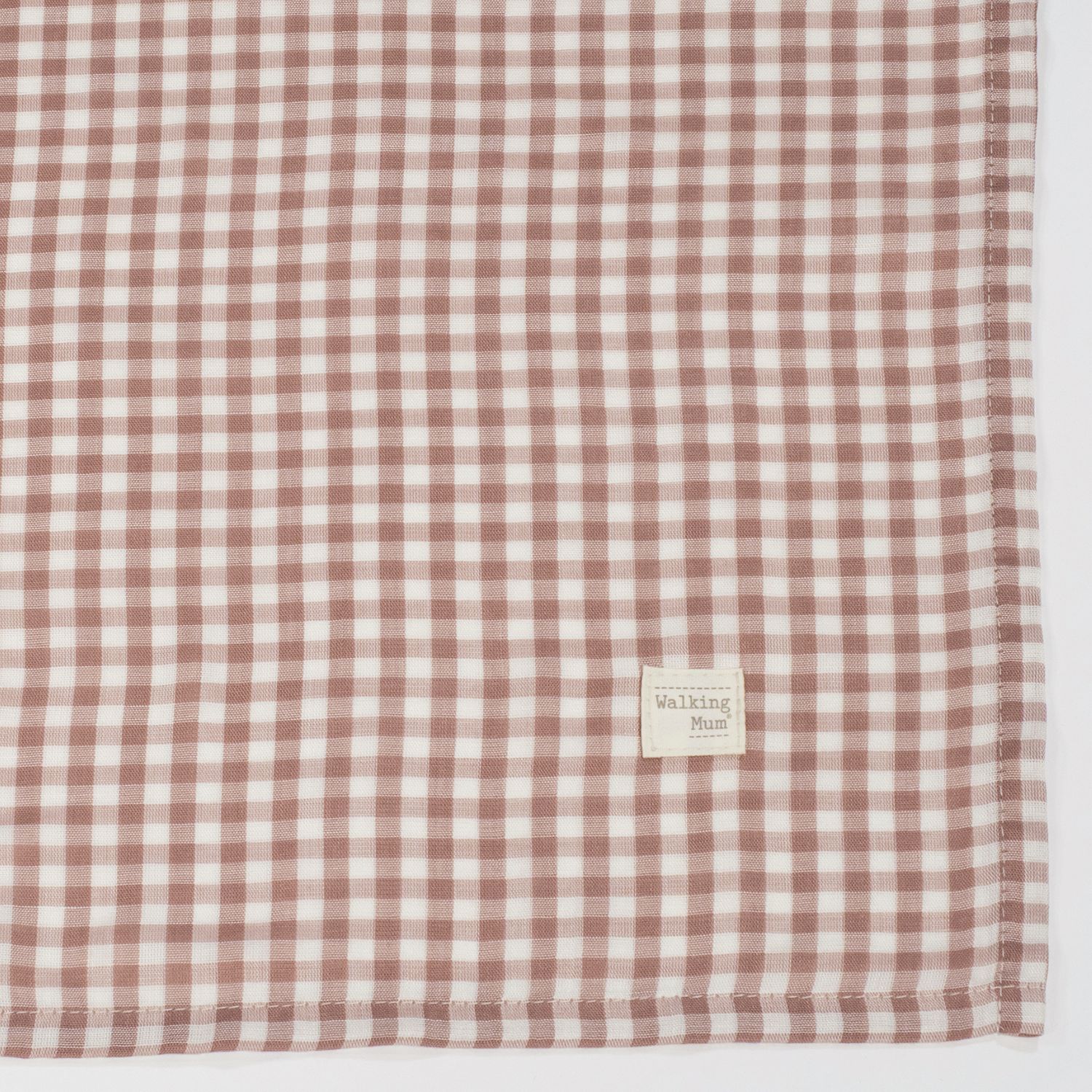 Drap housse pour nacelle Rayures et Lange Praliné Vichy Moka (Walking Mum) - Image 6