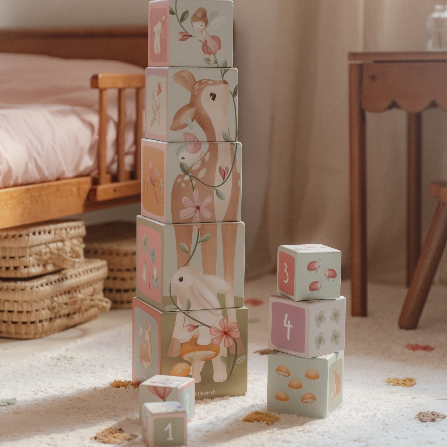 Cubes à empiler en carton FSC Fairy Garden (Little Dutch) - Image 1