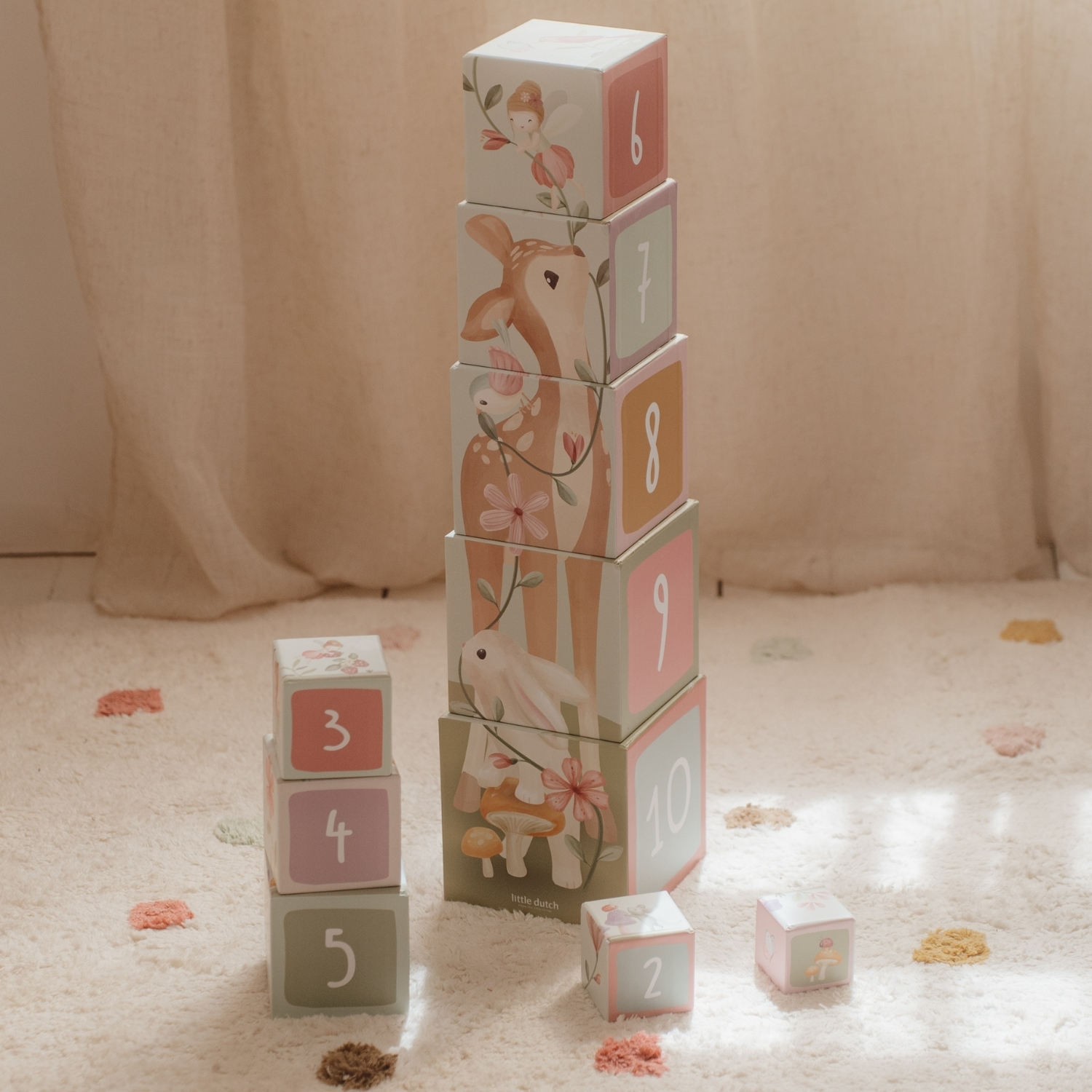 Cubes à empiler en carton FSC Fairy Garden (Little Dutch) - Image 3