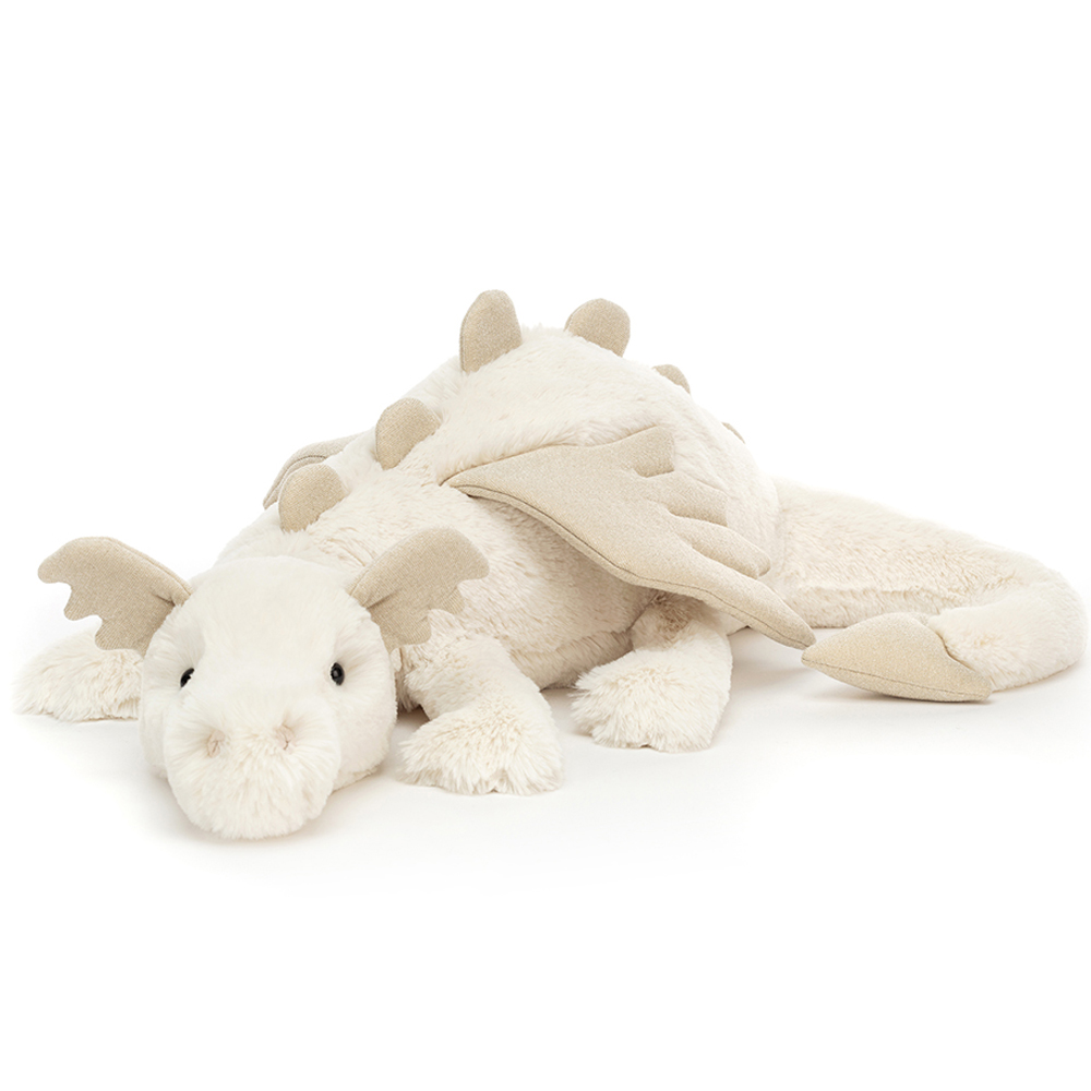 JELLYCAT Peluche snow dragon huge - l: 18 cm x l : 19 cm x h: 66 cm