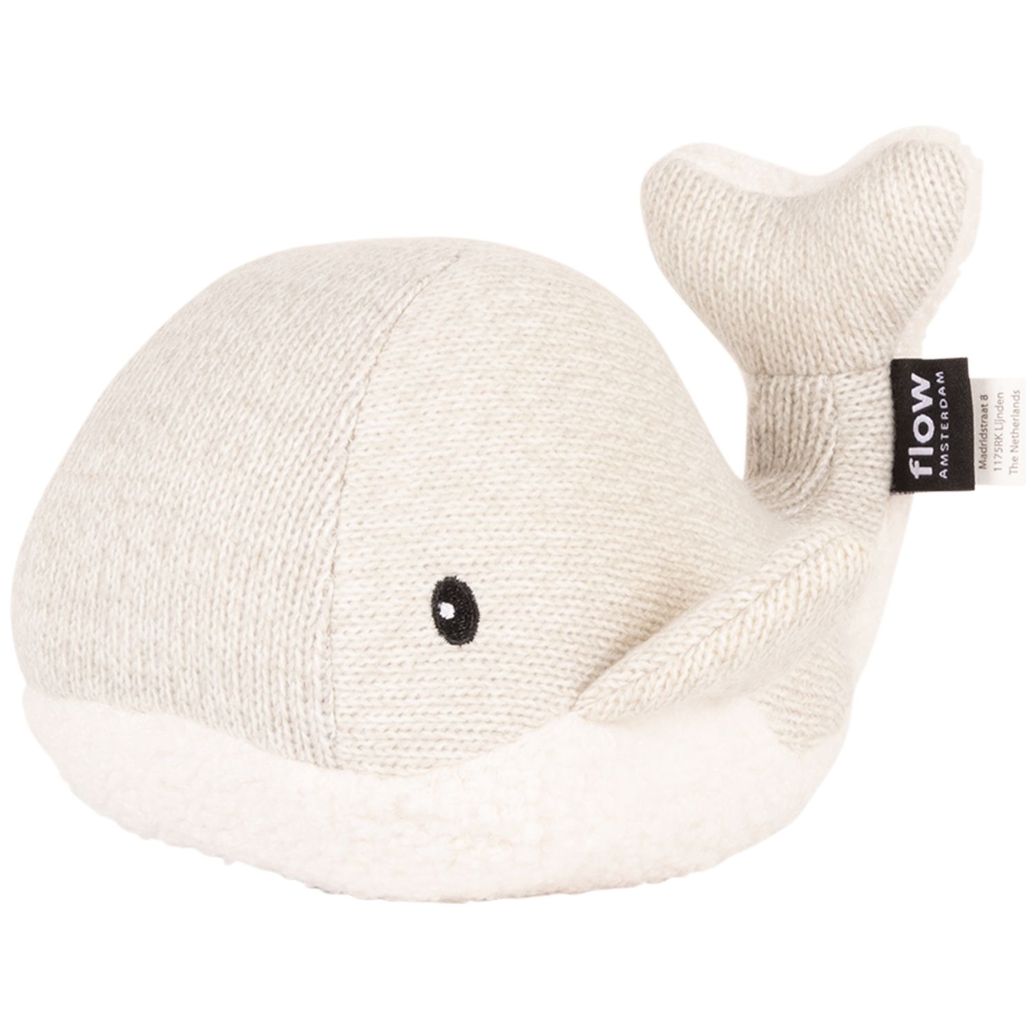 FLOW - Peluche bruit blanc rechargeable baleine Moby gris
