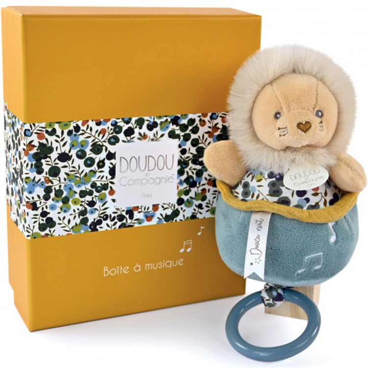 Doudou Et Compagnie - Peluche musicale Lion Boh'aime (20 cm)