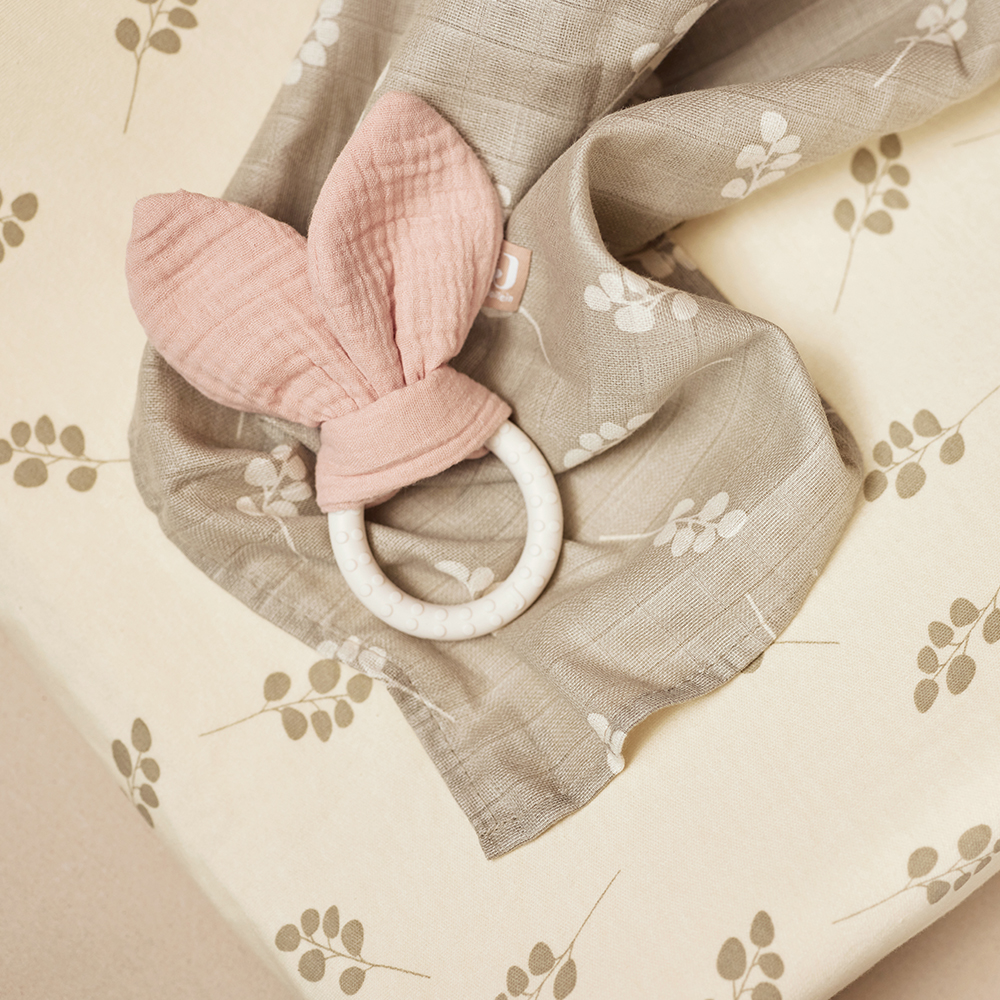 Jollein - Anneau de dentition en silicone Bunny Ears Wild Rose