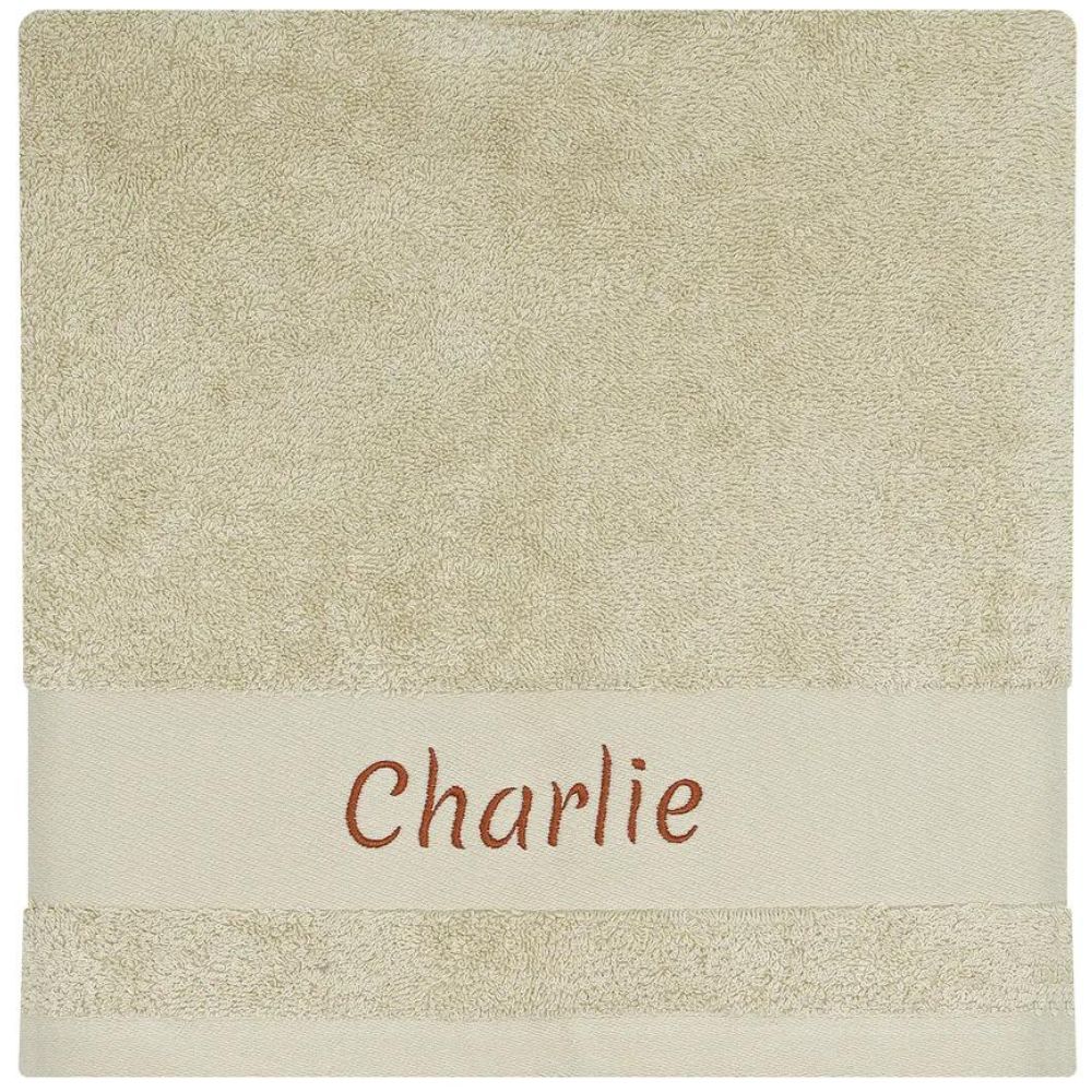 Serviette de bain jaune pâle Daim personnalisable (50 x 100 cm) (L'oiseau bateau) - Image 5