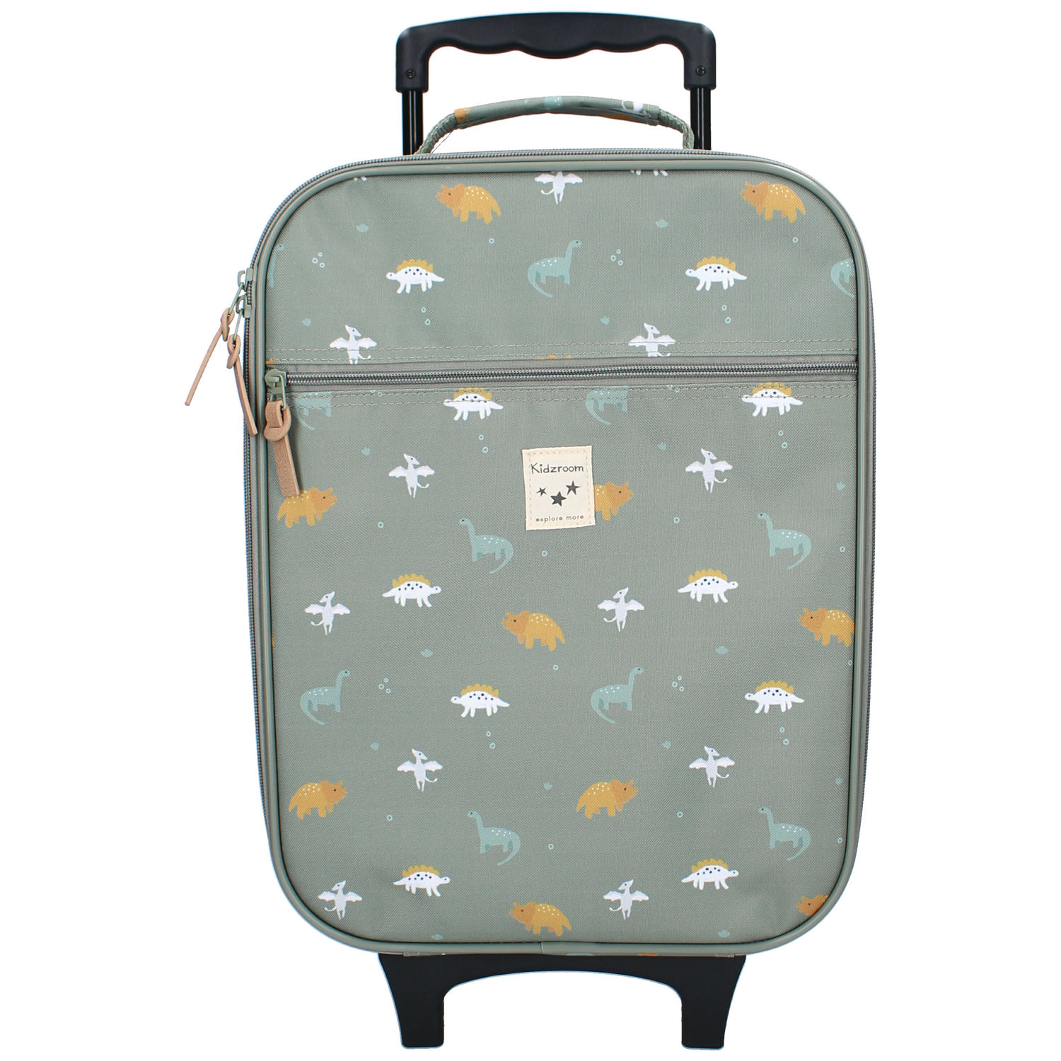 Valise à roulettes enfant Dinosaures vert (Kidzroom) - Image 1