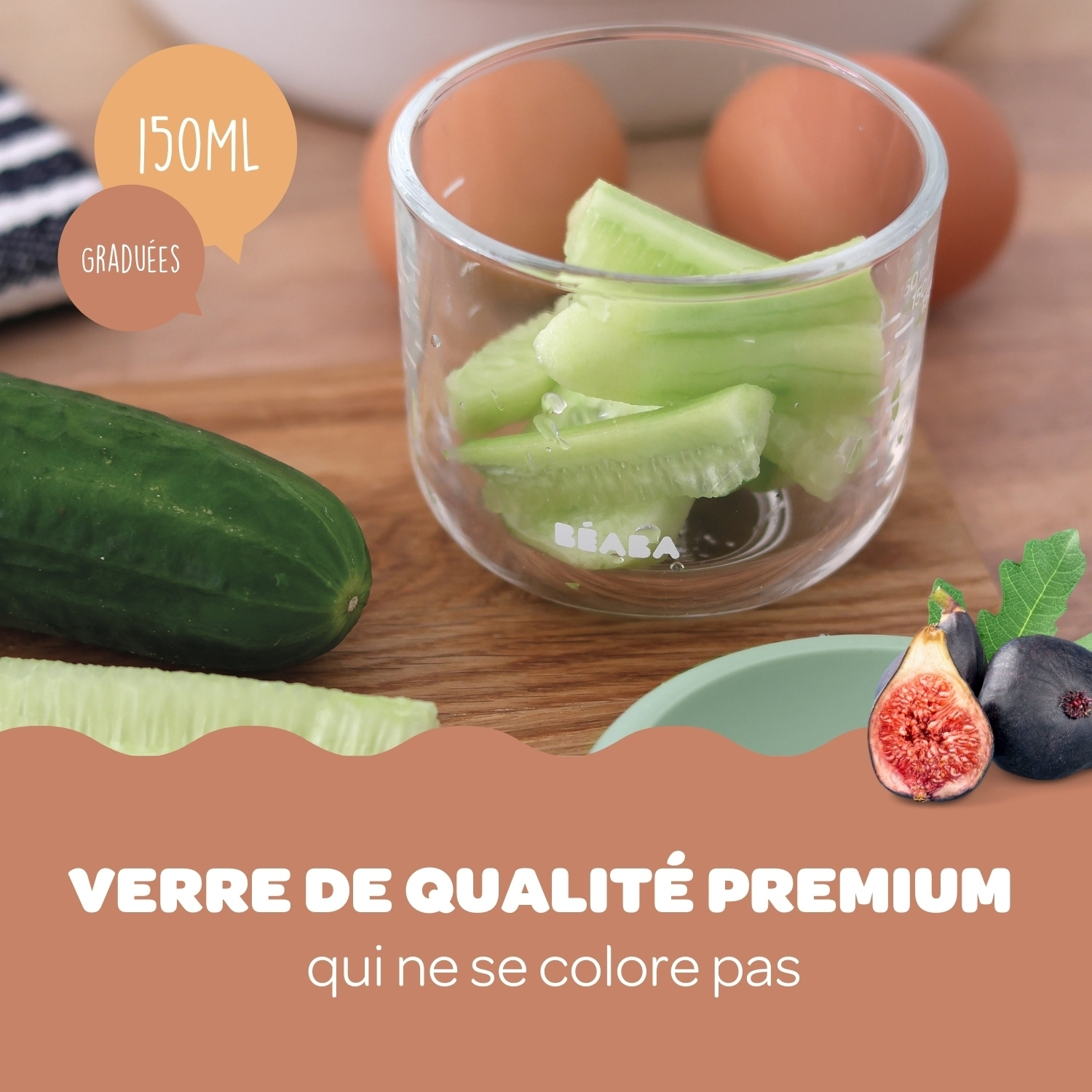 Portion en verre Sage green (150 ml) (Béaba) - Image 4