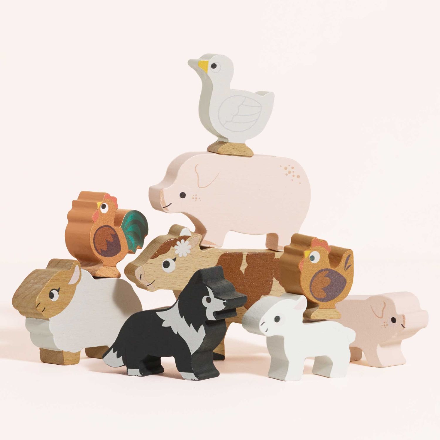 Animaux de la ferme en bois FSC à empiler (Le Toy Van) - Image 2