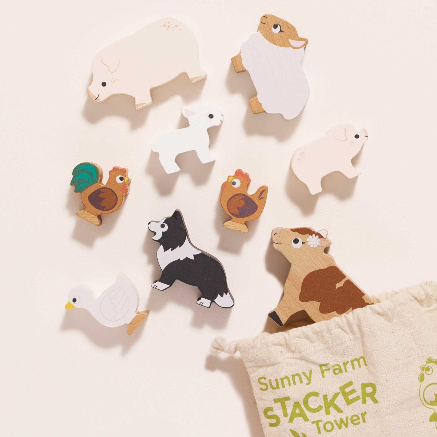 Animaux de la ferme en bois FSC à empiler (Le Toy Van) - Image 3