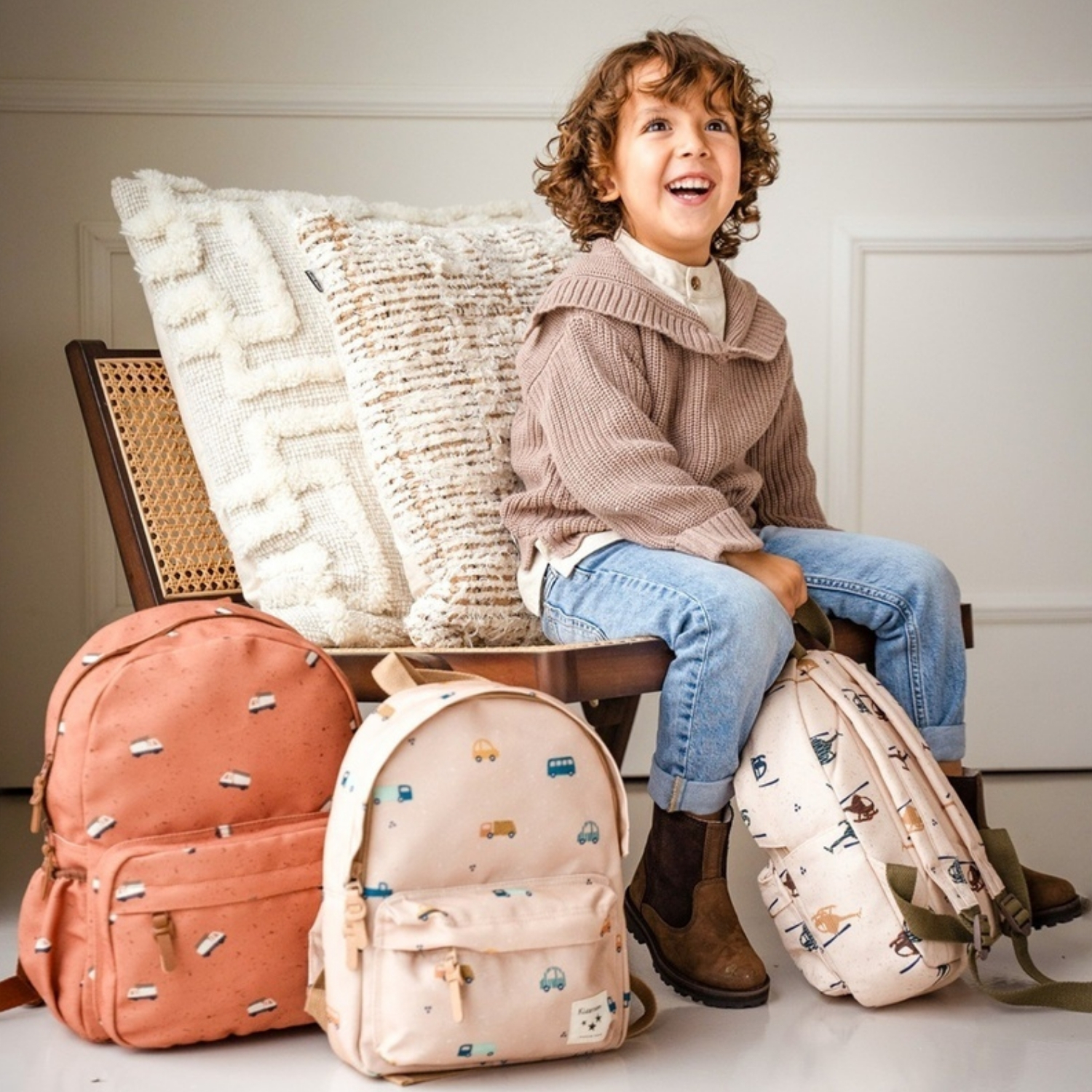 Sac à dos enfant Sweet Cuddles Voitures beige (31 cm) (Kidzroom) - Image 2