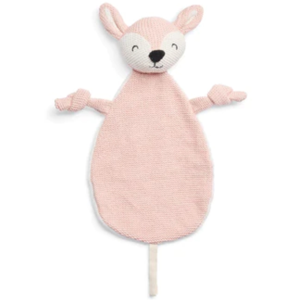 Jollein - Doudou attache sucette biche en tricot rose pâle