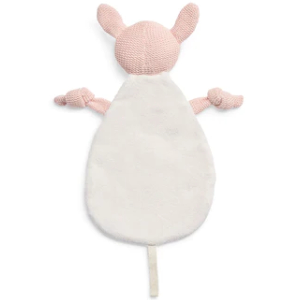 Doudou attache sucette biche en tricot rose pâle (Jollein) - Image 1