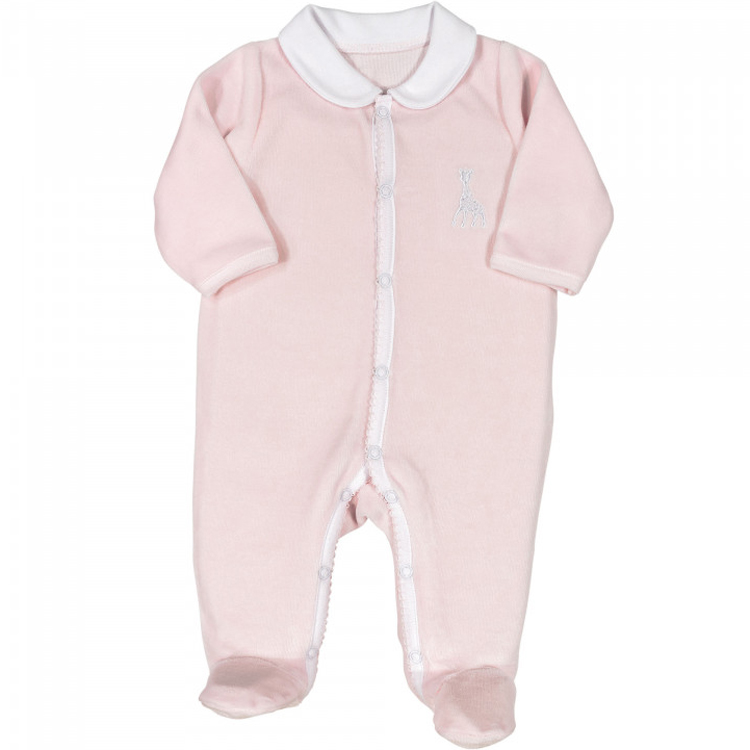 Pyjama en velours rose Sophie la girafe (1 mois) (Trois Kilos Sept) - Image 1