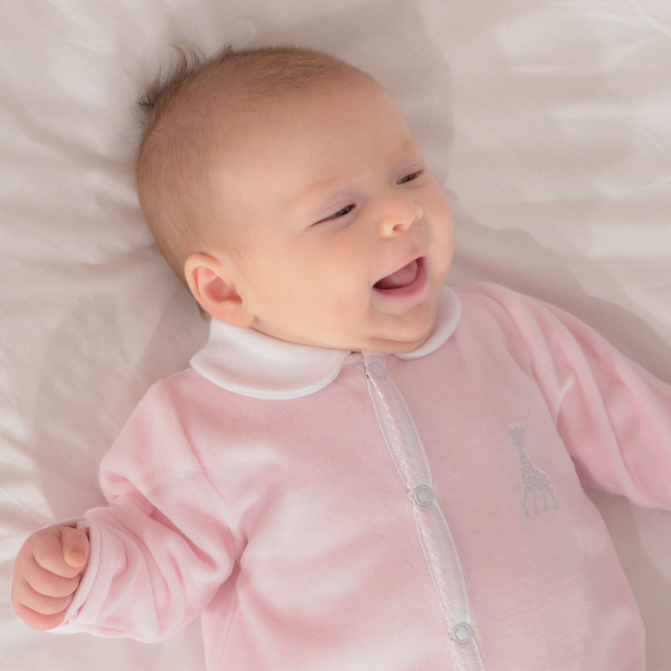 Pyjama en velours rose Sophie la girafe (1 mois) (Trois Kilos Sept) - Image 2