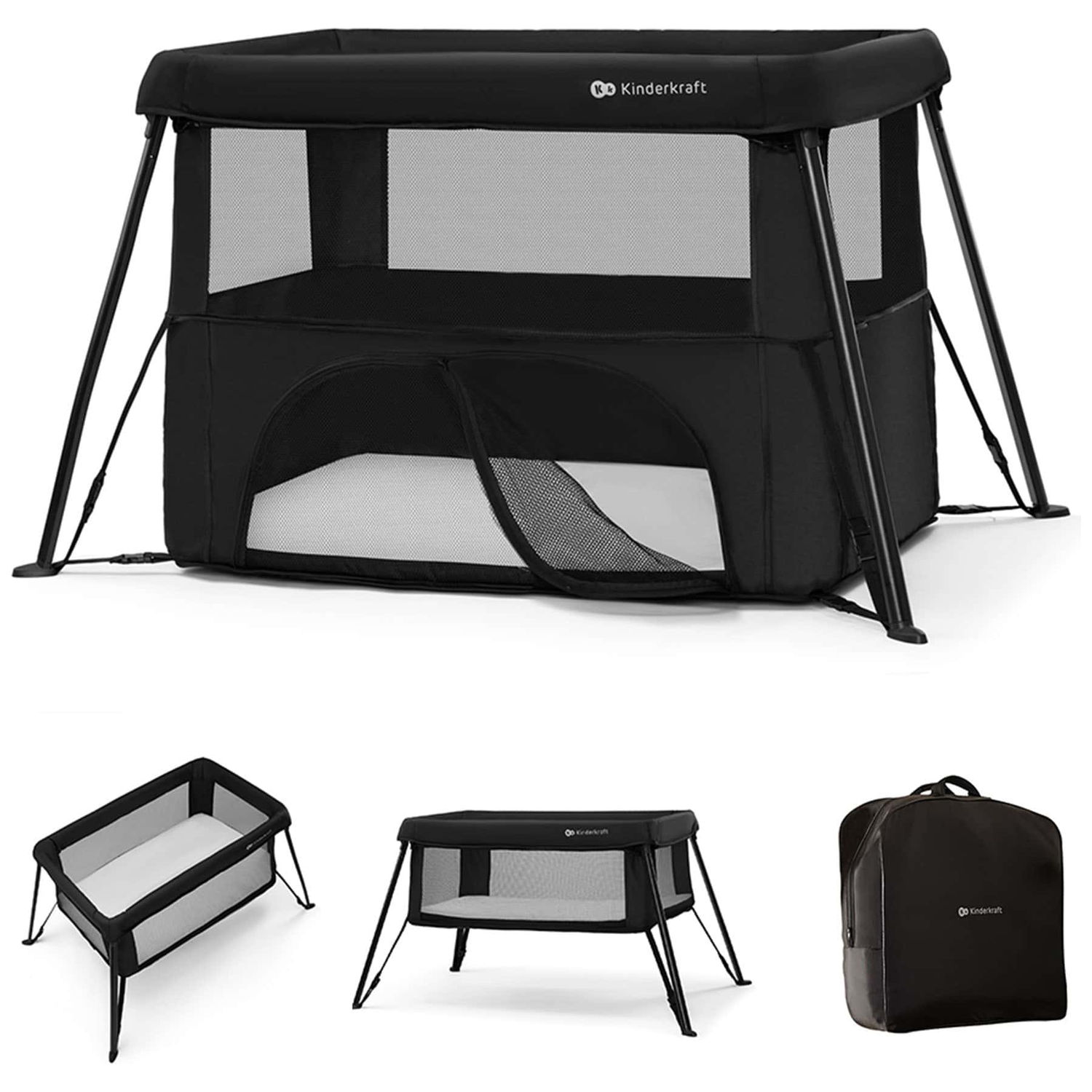 Kinderkraft - Lit bébé 3 en 1 Cami Black