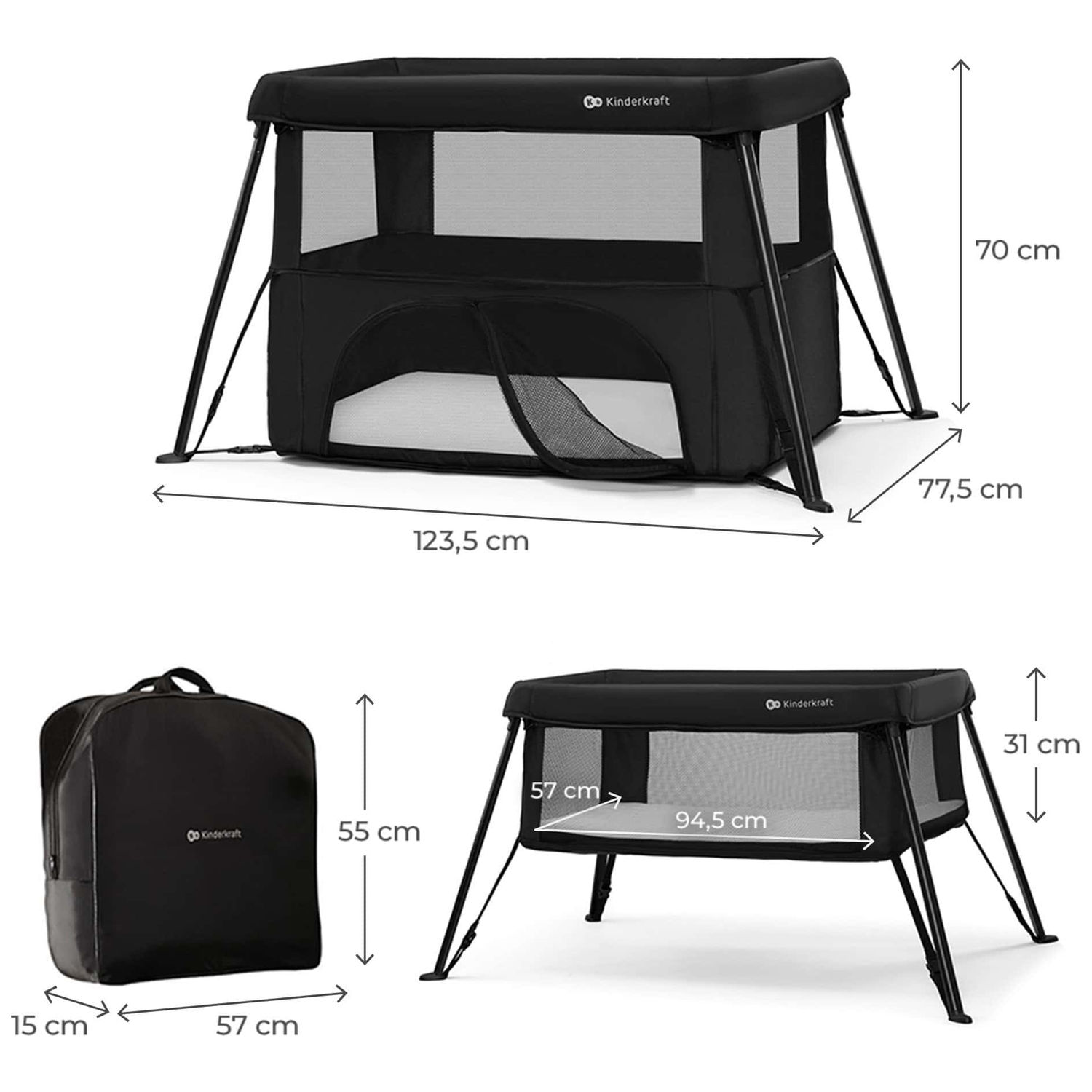 Lit bébé 3 en 1 Cami Black (Kinderkraft) - Image 8