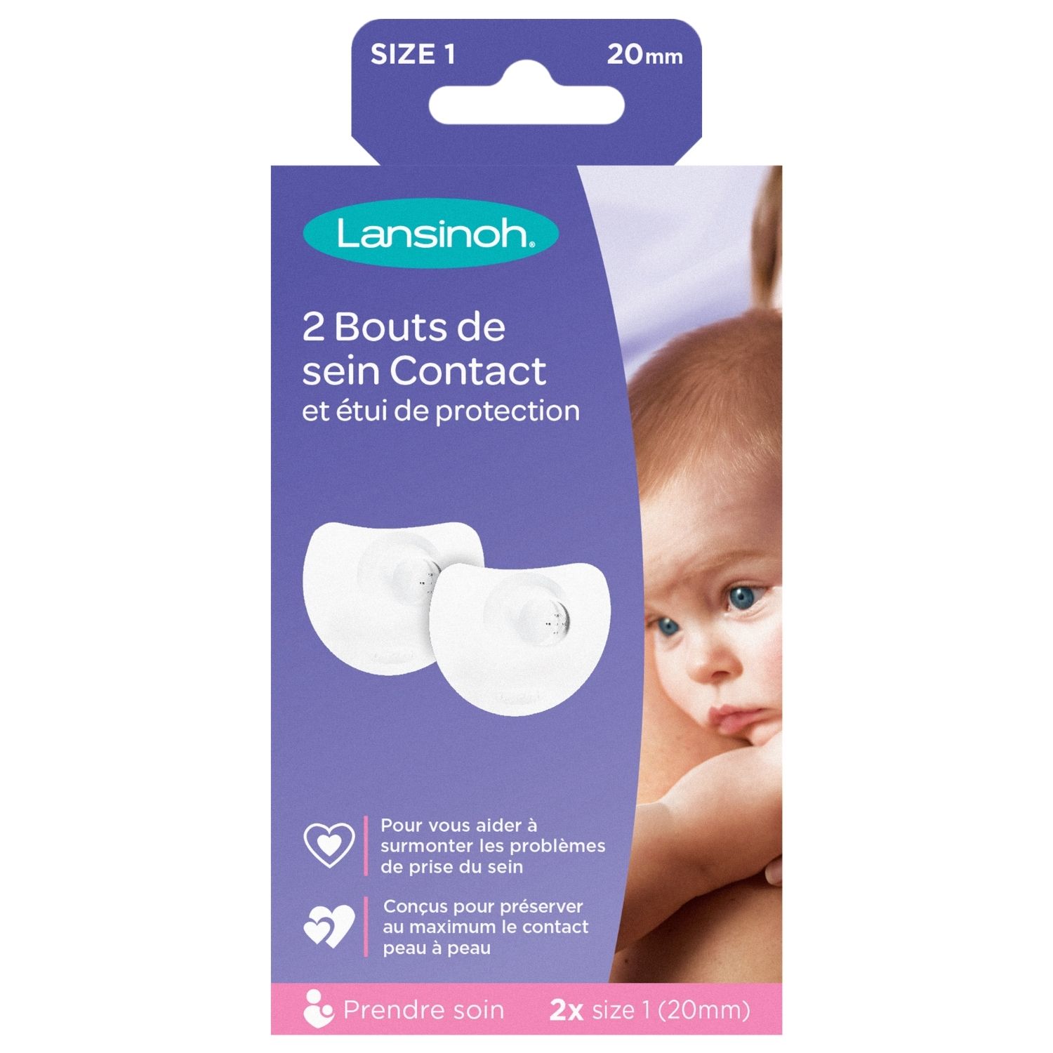 Lot de 2 bouts de sein contact T1 (20 mm) (Lansinoh) - Image 5