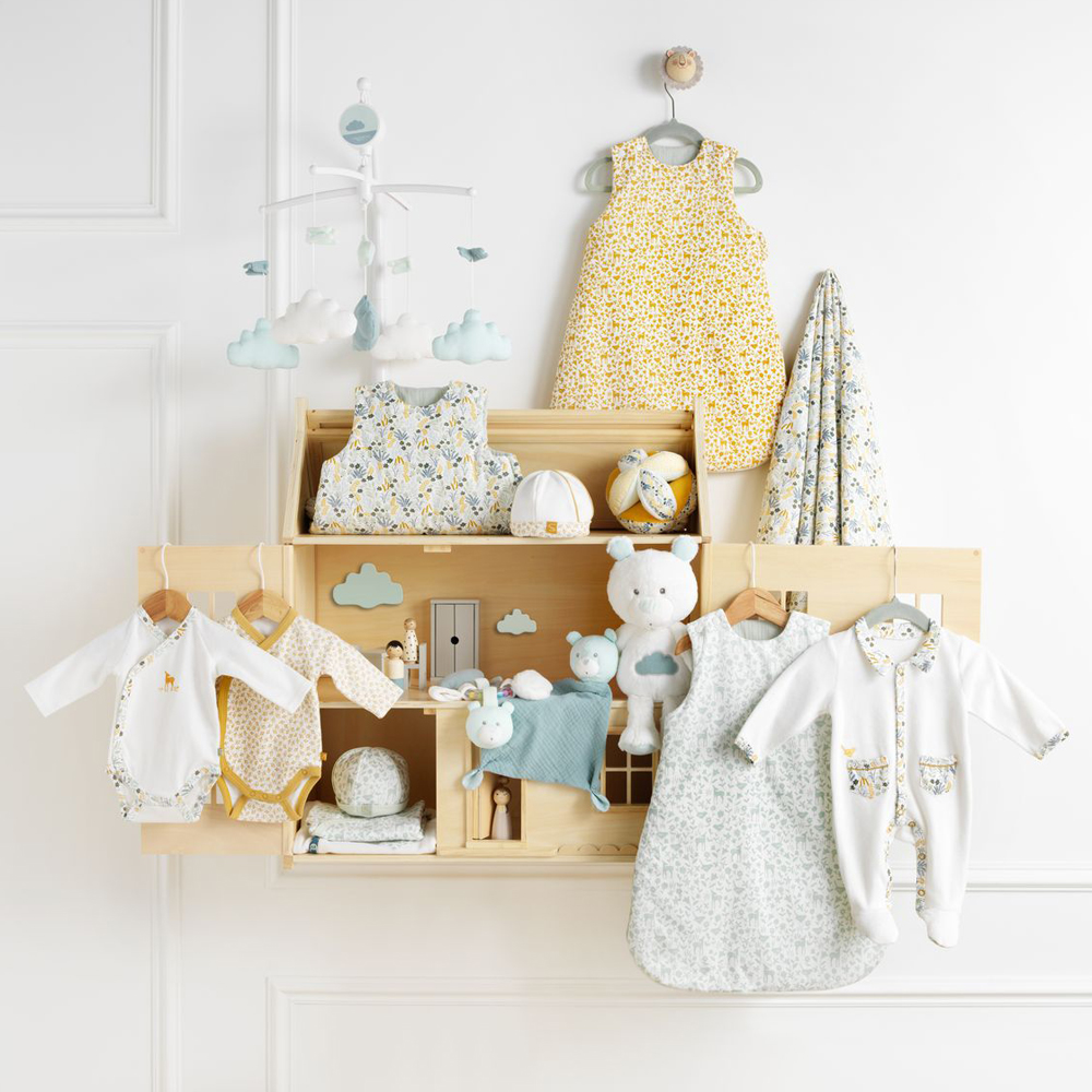 Lot de 3 langes en coton bio Promenons nous (70 x 70 cm) (Sauthon) - Image 2