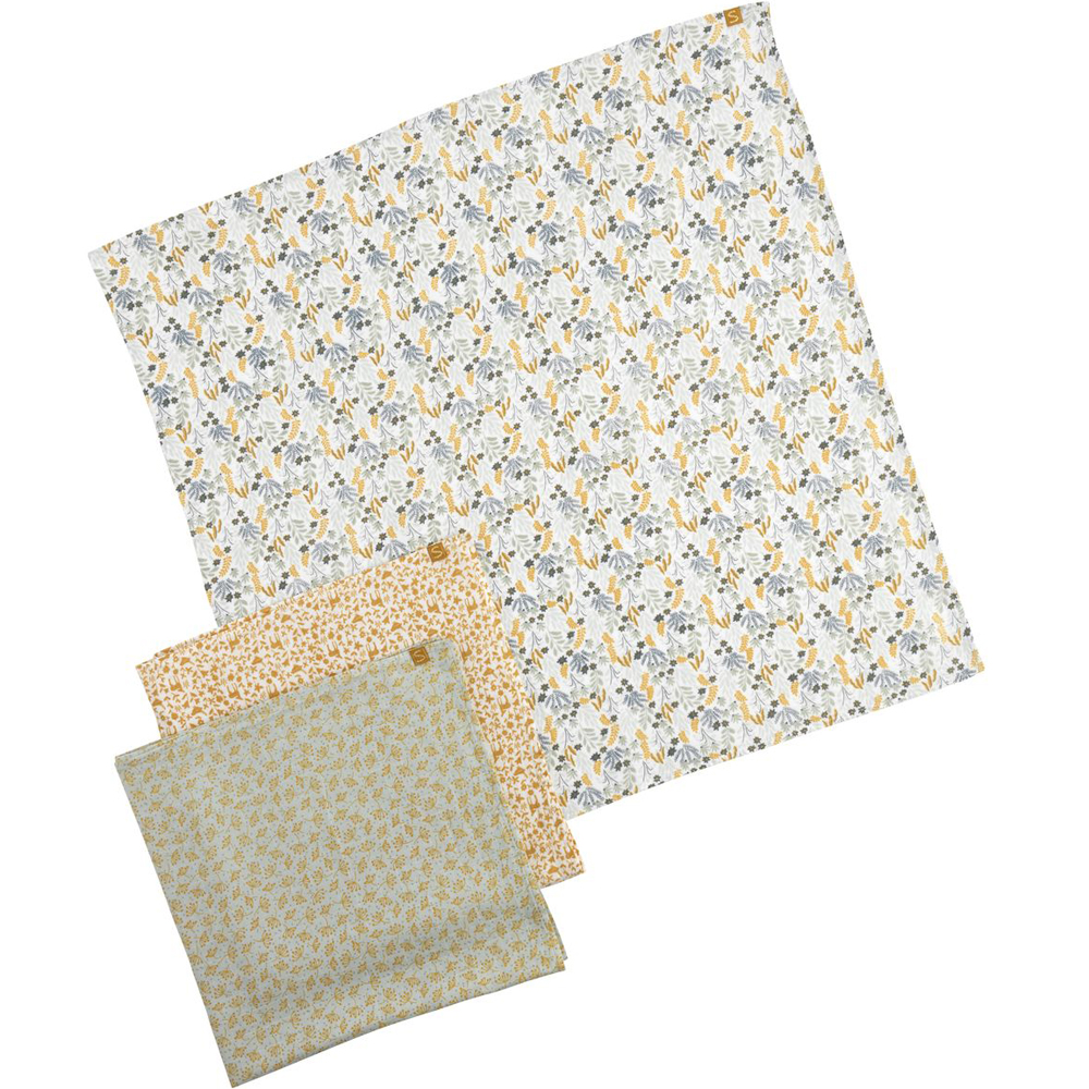 Lot de 3 langes en coton bio Promenons nous (70 x 70 cm) (Sauthon) - Image 3