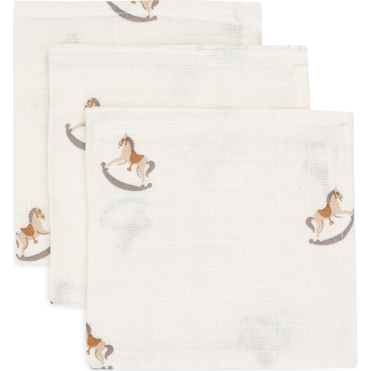 Lot de 3 mini langes en gaze de coton Nostalgic Ride (31 x 31 cm) (Jollein) - Image 2