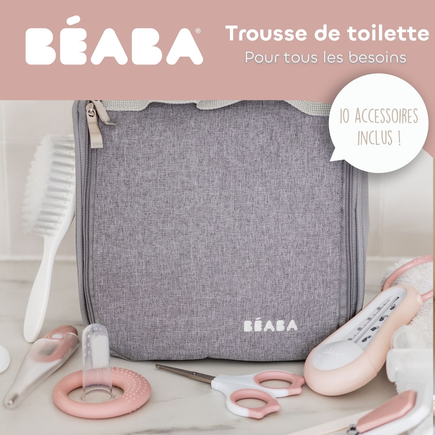 Trousse de soin Nomade Old Pink (10 accessoires) (Béaba) - Image 5