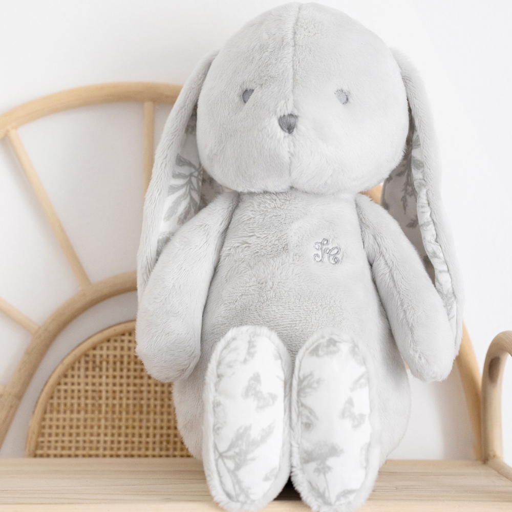 Peluche Augustin le lapin gris (25 cm)