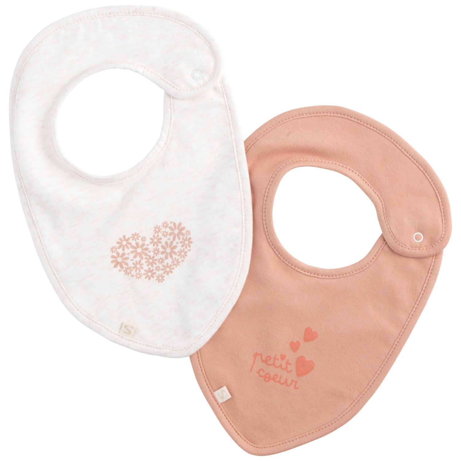 Lot de 2 bavoirs Petit Cœur