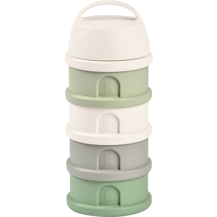 Boîte doseuse de lait empilable cotton white-sage green (Béaba) - Image 1