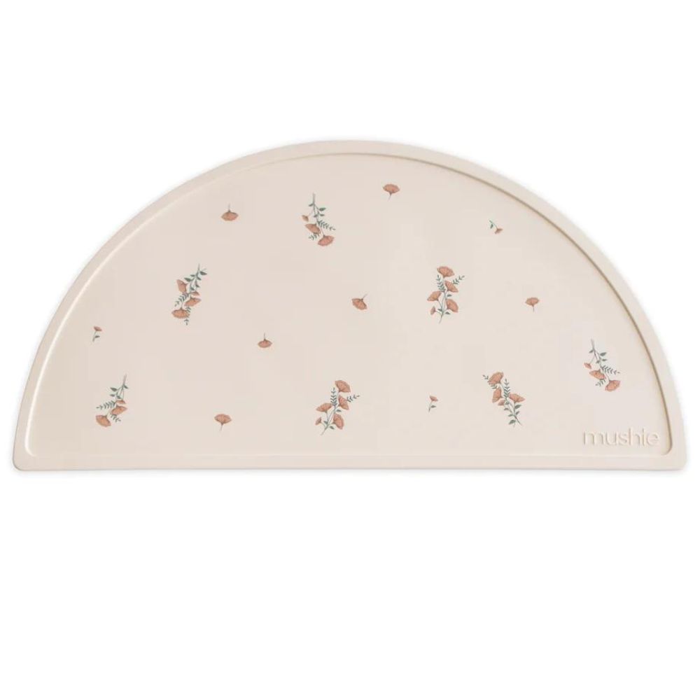 Set de table en silicone Pink Flowers (Mushie) - Image 1
