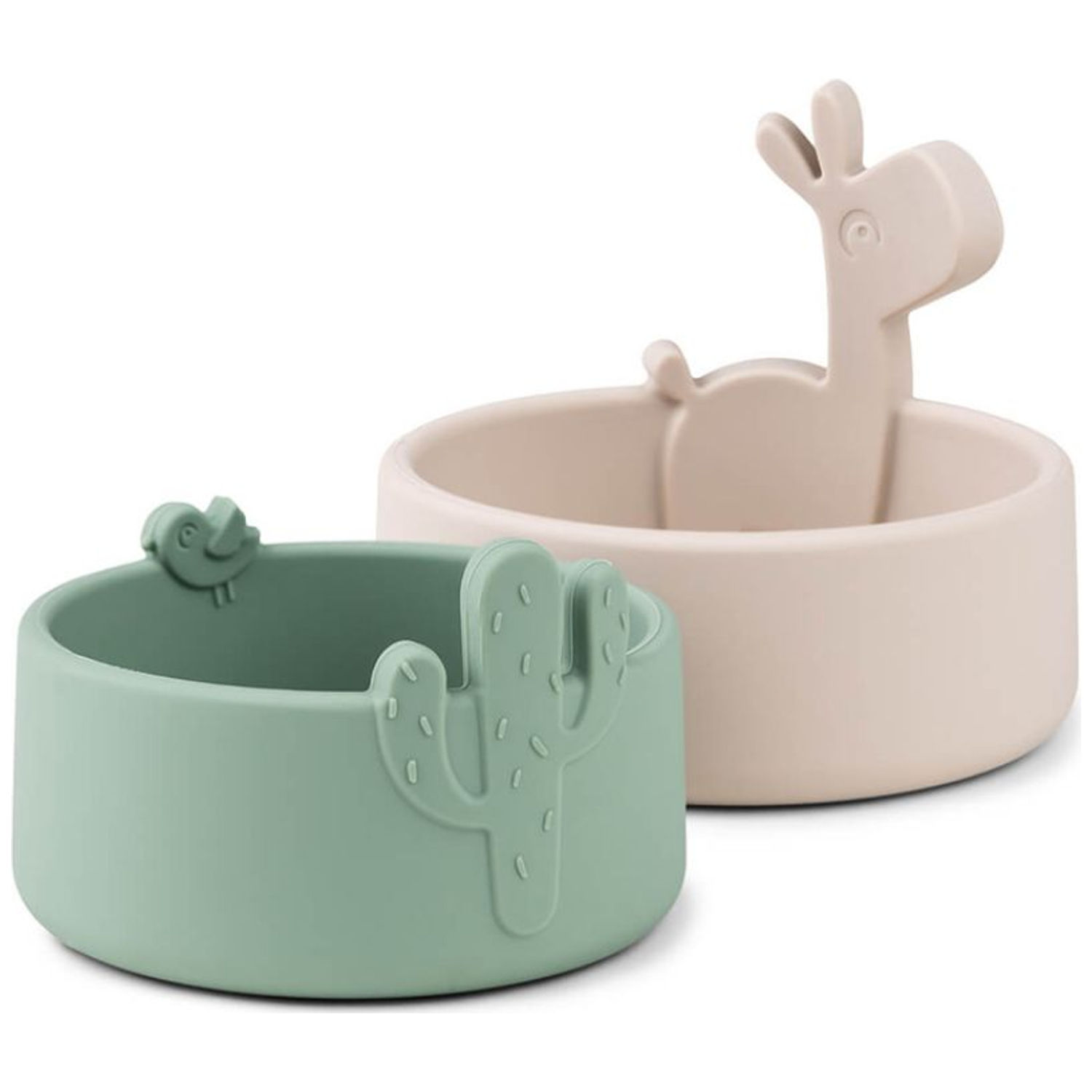 Done by deer - Lot de 2 bols en silicone Lalee sable et vert