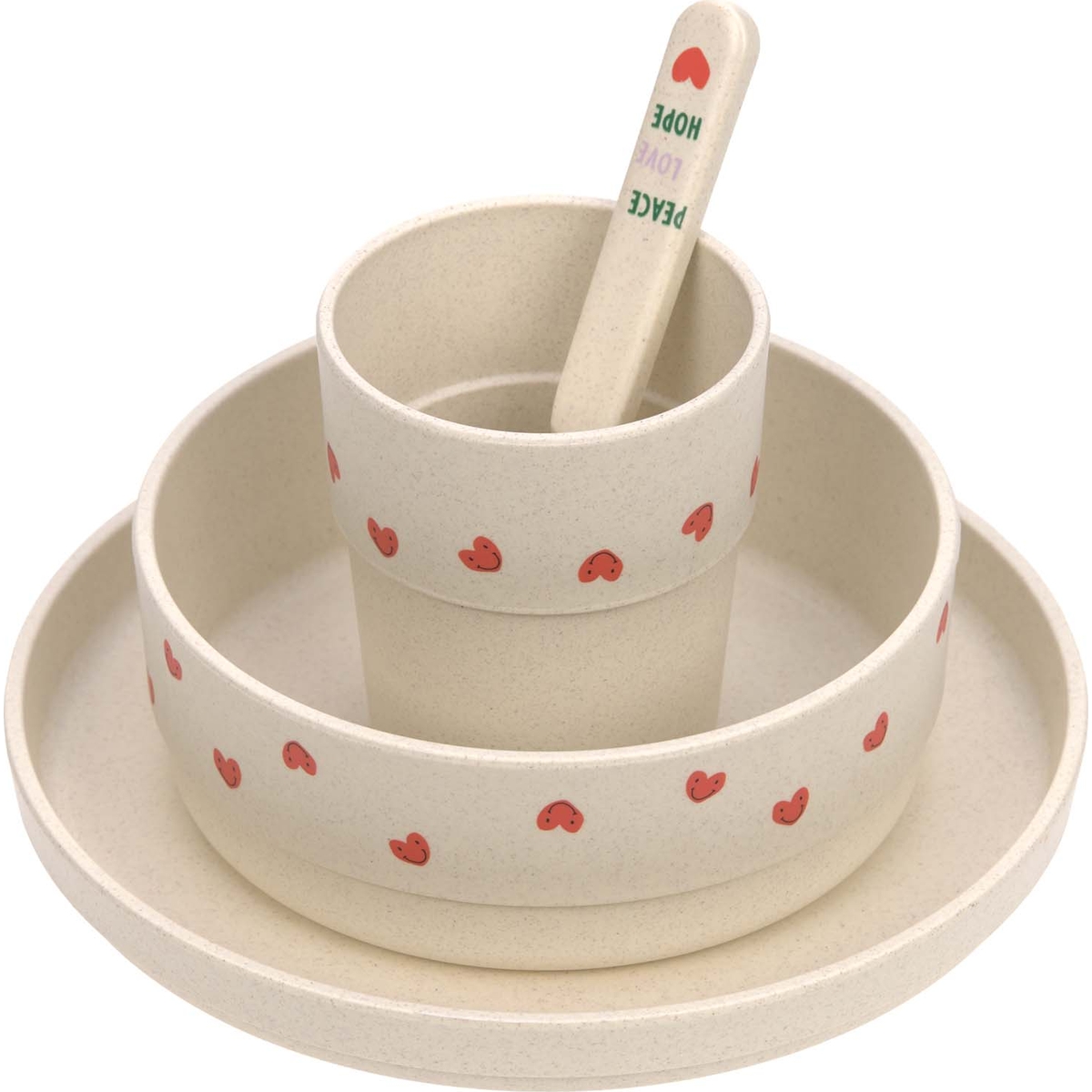Coffret repas Happy Rascals Coeur lavande (4 pièces) (Lassig) - Image 5