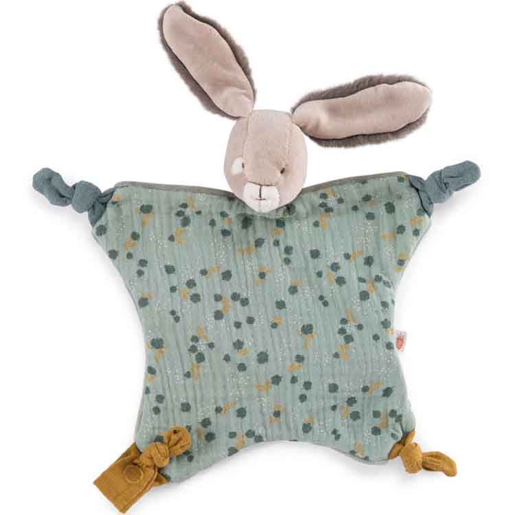 Doudou plat lapin sauge Trois petits lapins (Moulin Roty) - Image 1