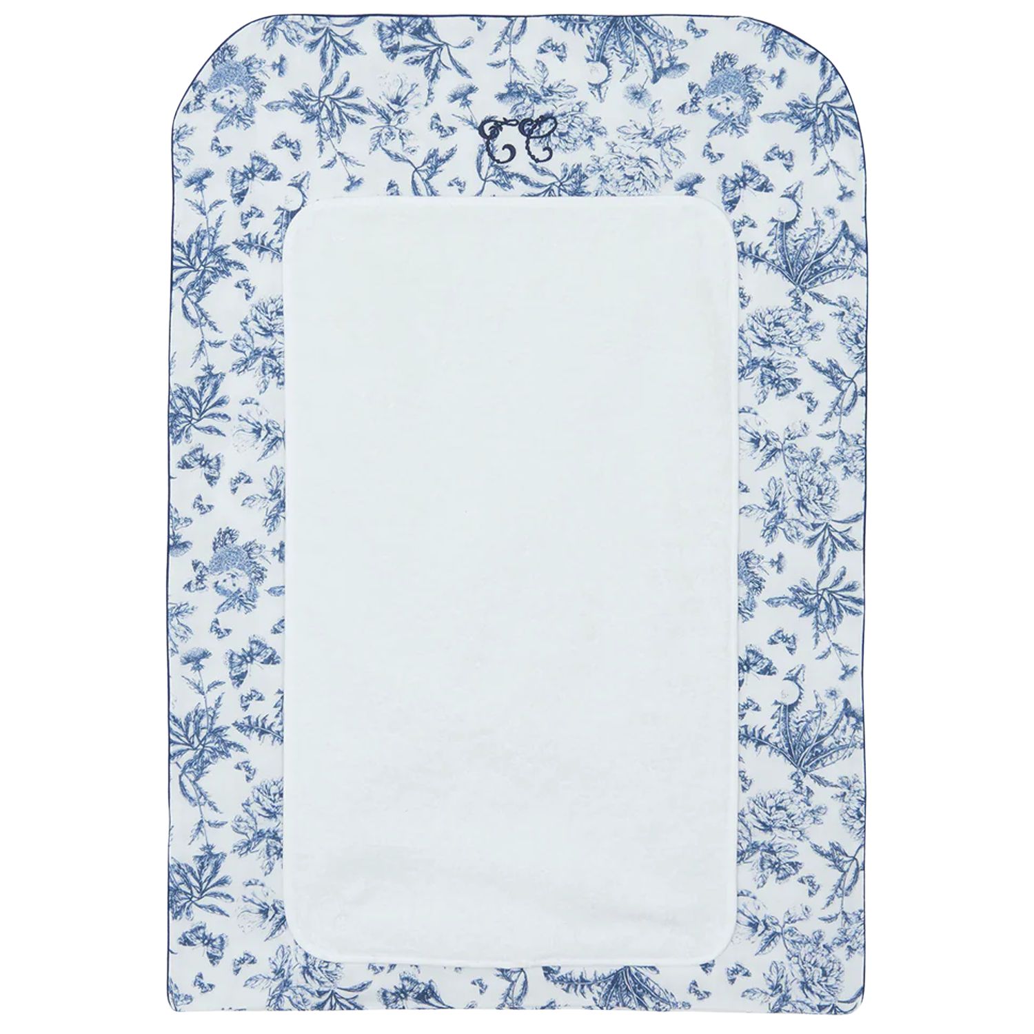 Housse de matelas à langer Toile de Jouy bleu