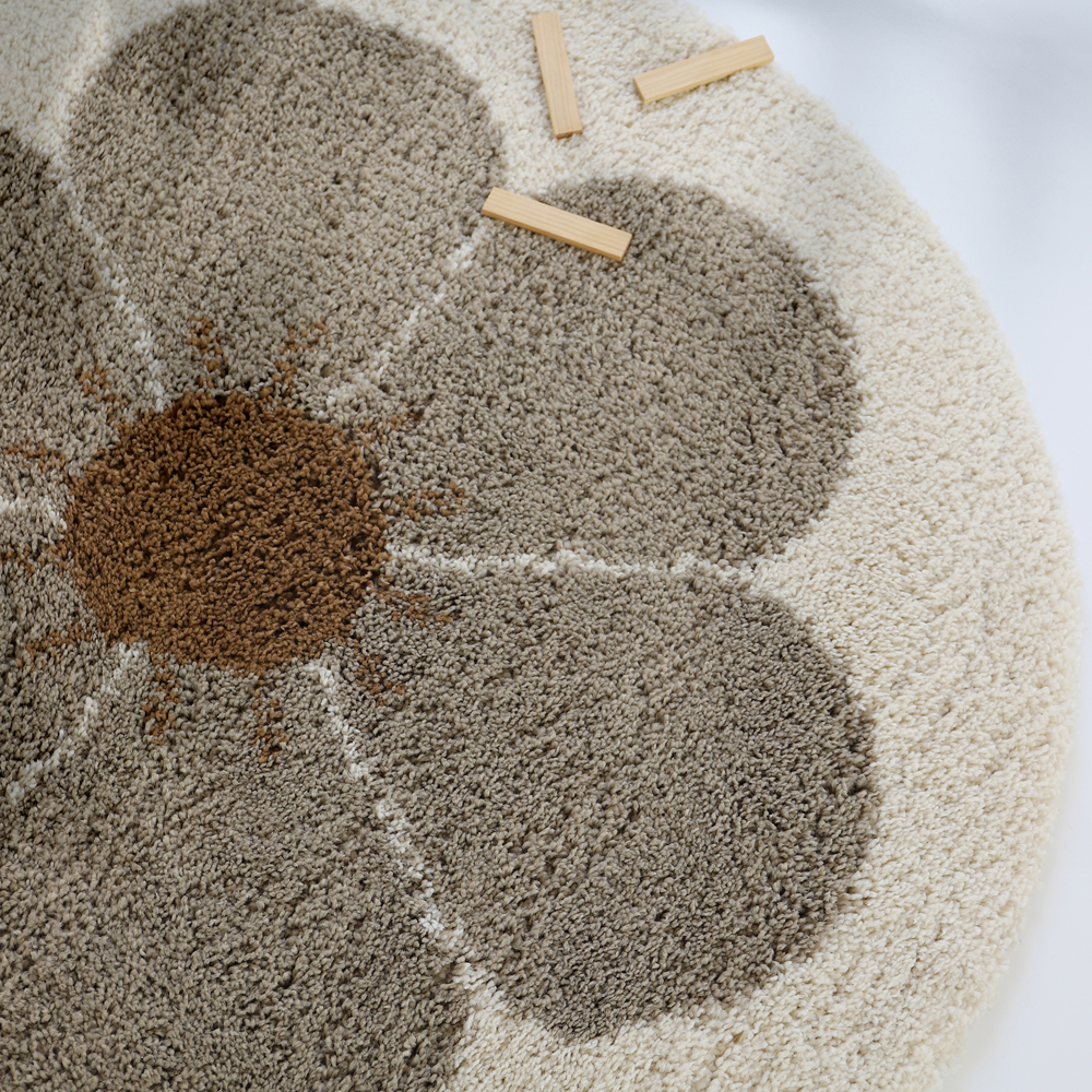 Tapis rond Bohemian daisy taupe (Nattiot) - Image 2
