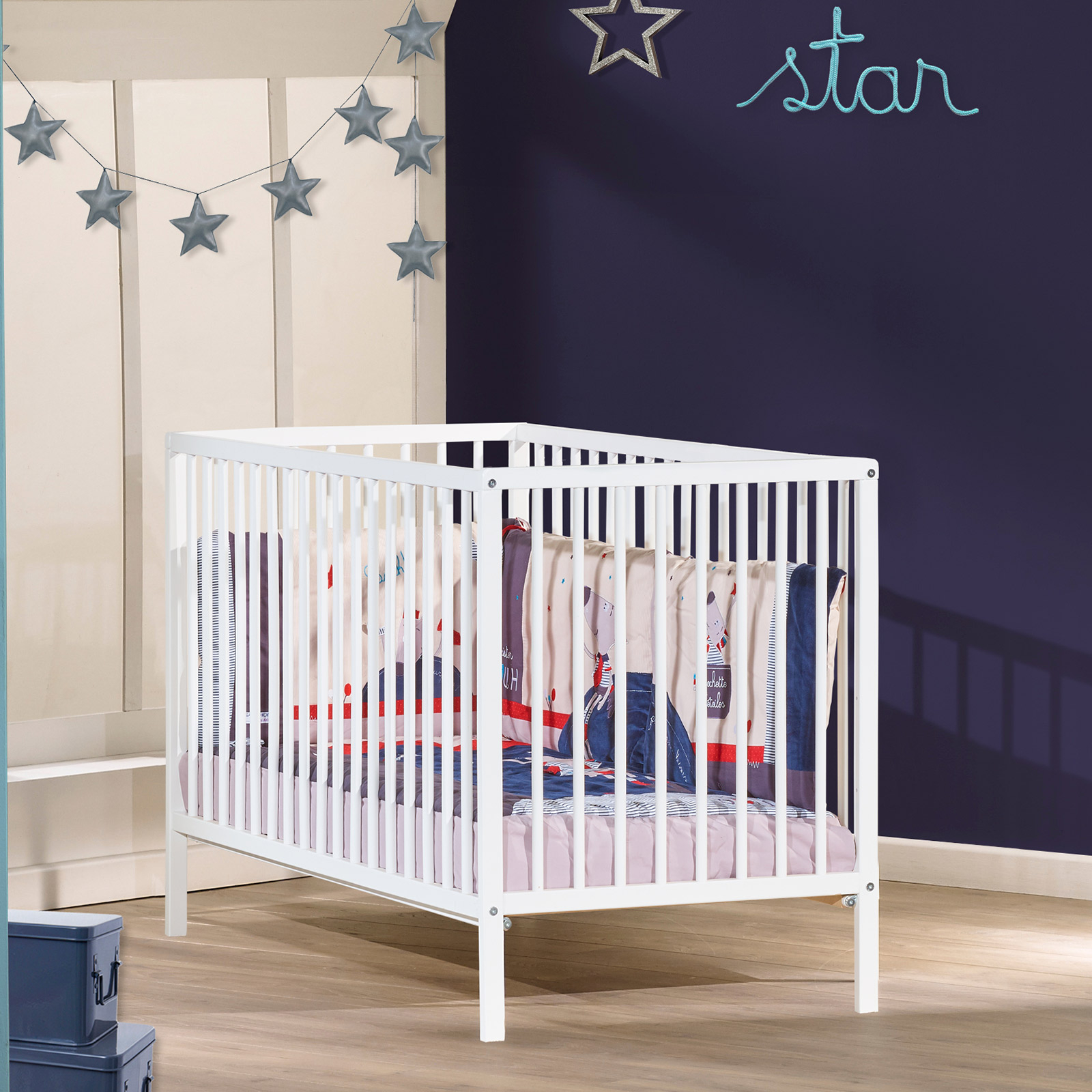 Lit à barreaux First blanc (60 x 120 cm) (Baby Price) - Image 2