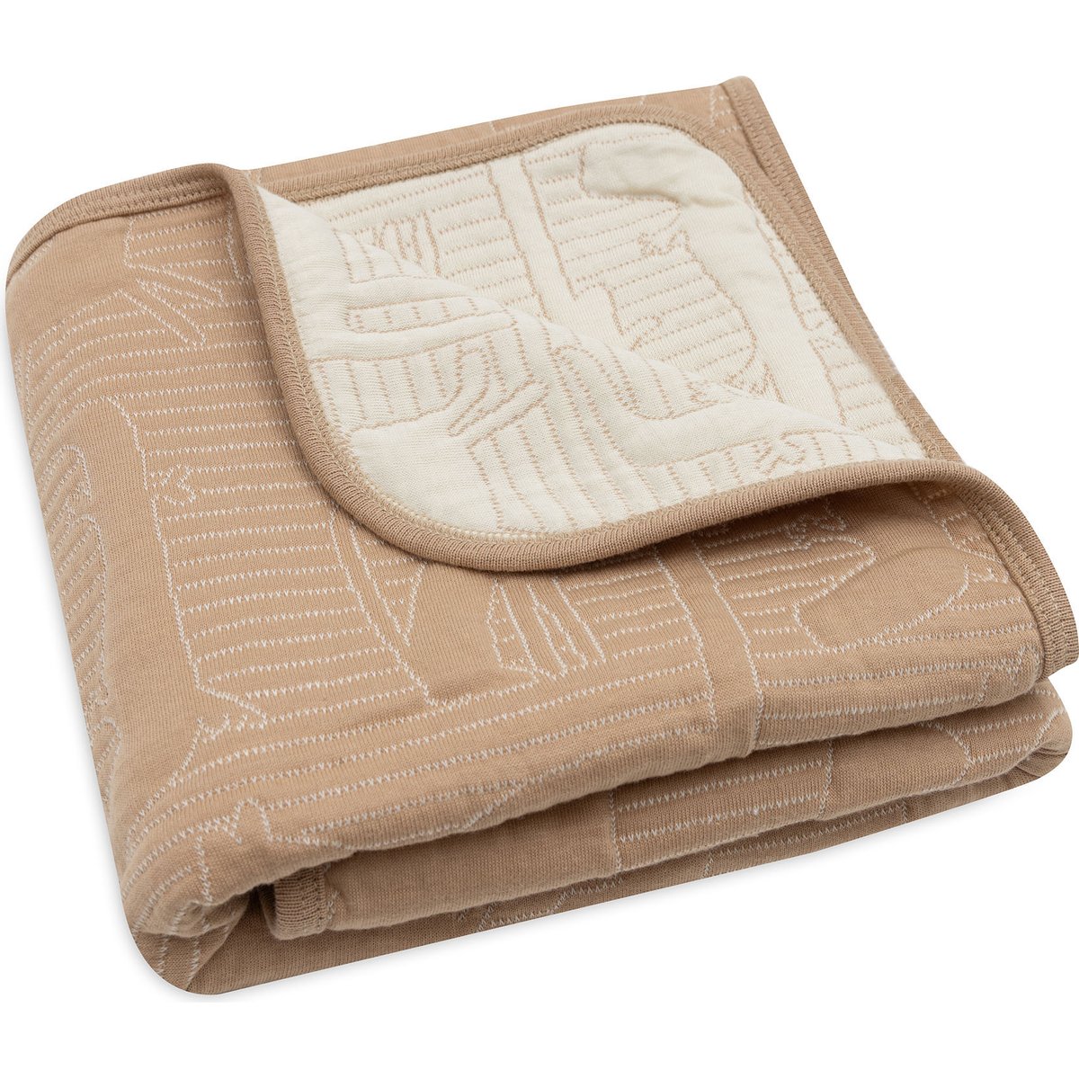 Couverture en coton Jungle Jambo Biscuit-Oatmeal (75 x 100 cm) (Jollein) - Image 1