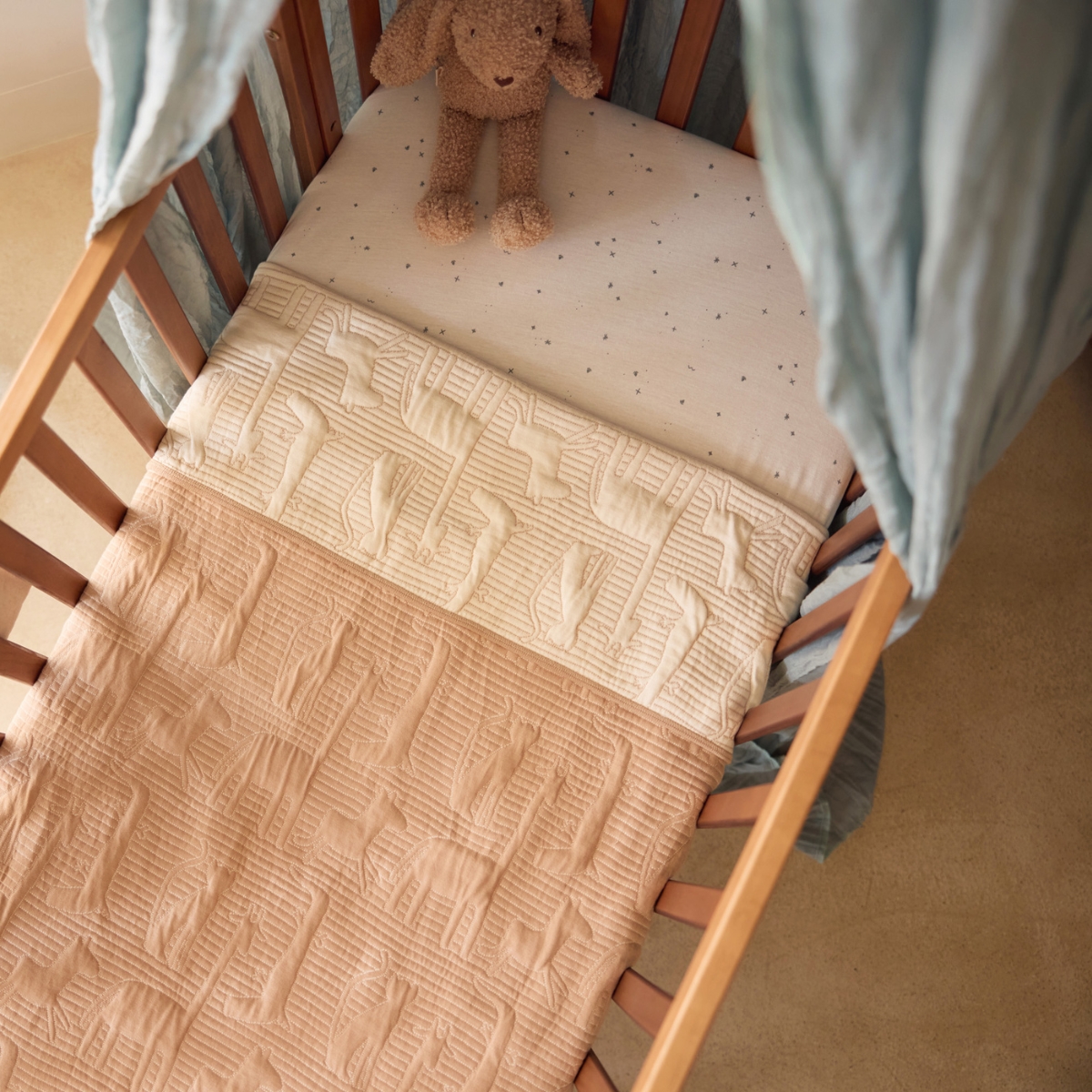 Couverture en coton Jungle Jambo Biscuit-Oatmeal (75 x 100 cm) (Jollein) - Image 2