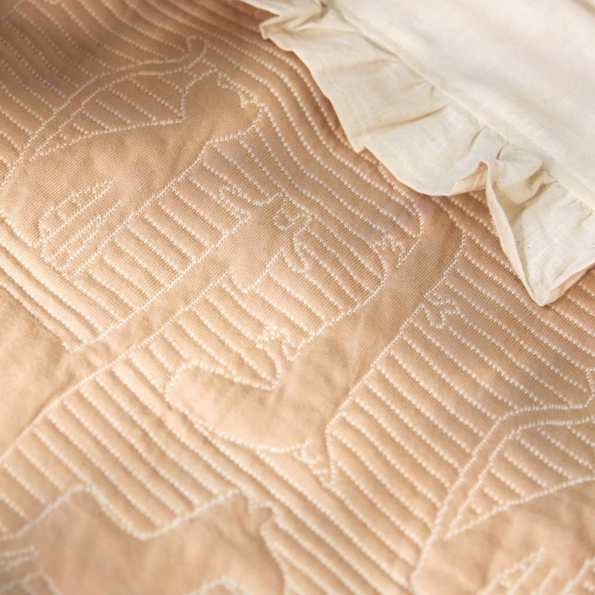 Couverture en coton Jungle Jambo Biscuit-Oatmeal (75 x 100 cm) (Jollein) - Image 5