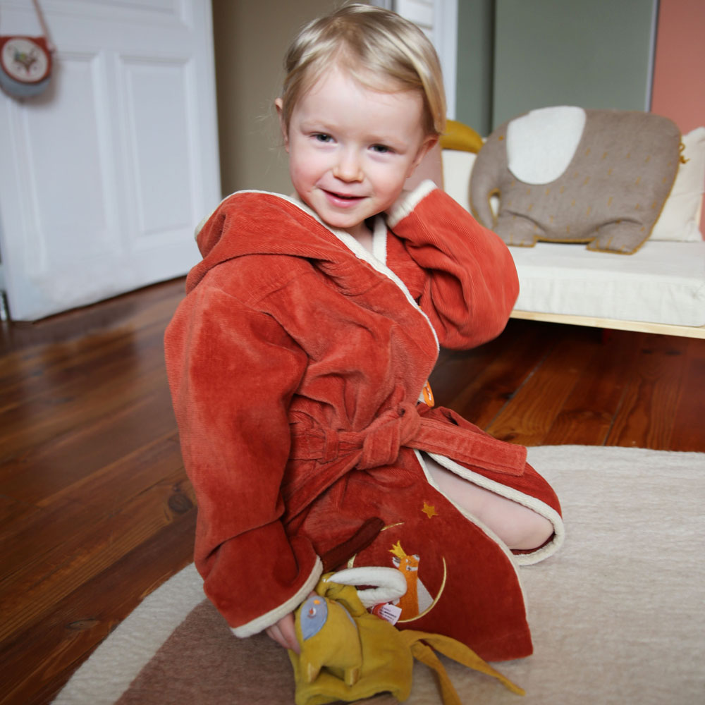 Peignoir panda roux terracotta personnalisable (2-4 ans) (L'oiseau bateau) - Image 3