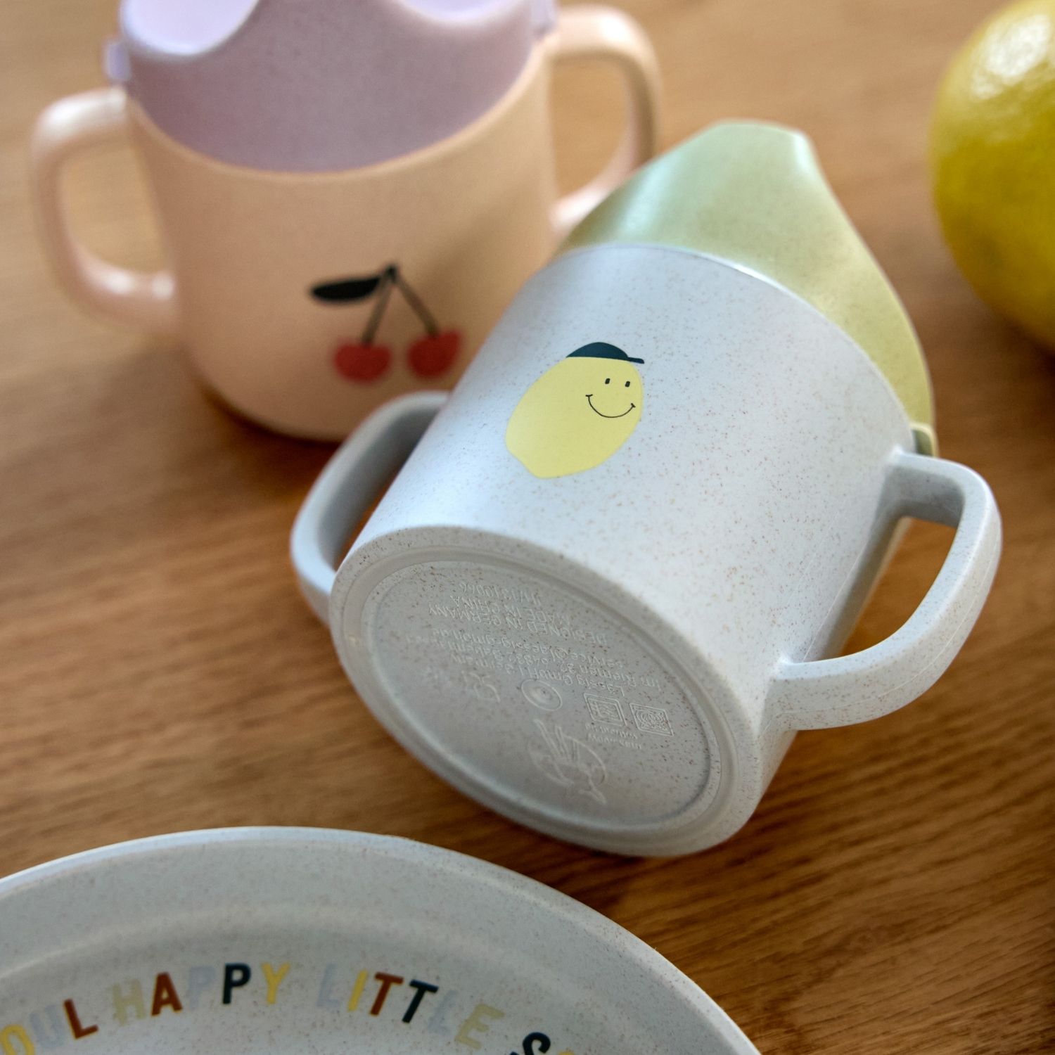 Lassig - Tasse d´apprentissage en polypropylène et cellulose Happy Fruits citron