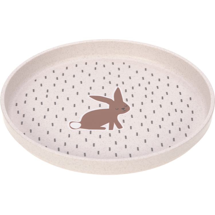 Assiette plate Little Forest Lapin rose (Lassig) - Image 1