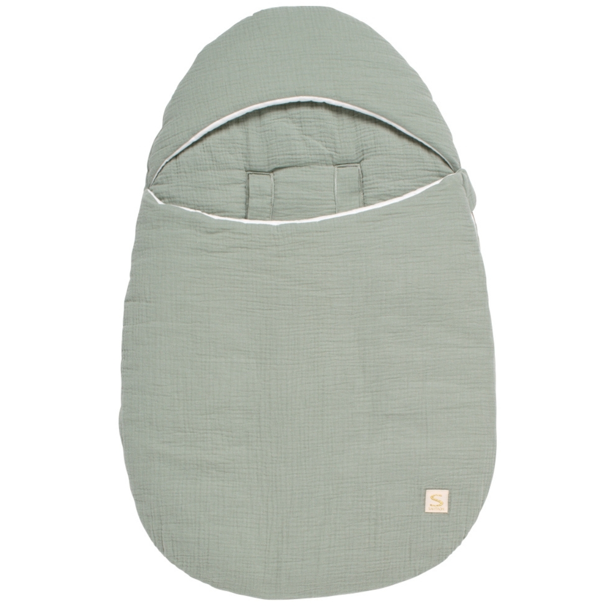 Nid d'ange passe sangle en gaze de coton Sauge (Sauthon) - Couverture