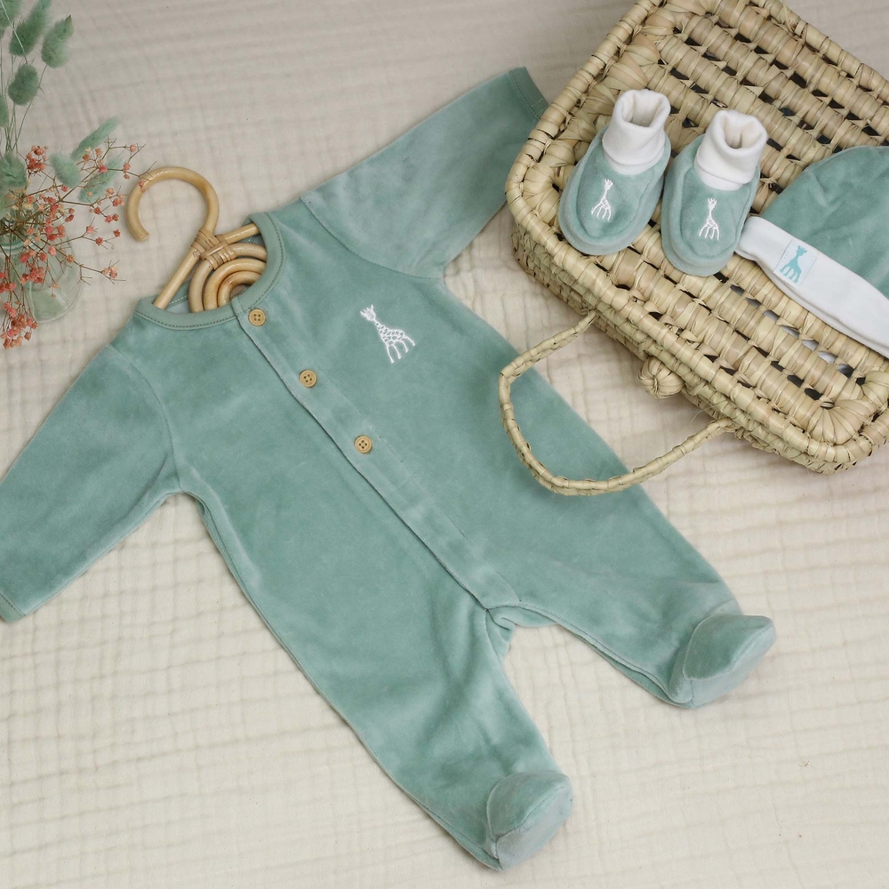 Pyjama en velours olive Sophie la girafe (naissance) (Trois Kilos Sept) - Image 3