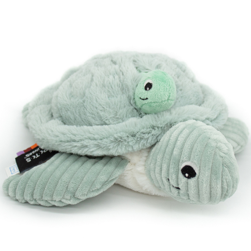 Peluche Les Ptipotos Sauvenou maman et bébé tortue menthe (29 cm) (Les Déglingos) - Image 1