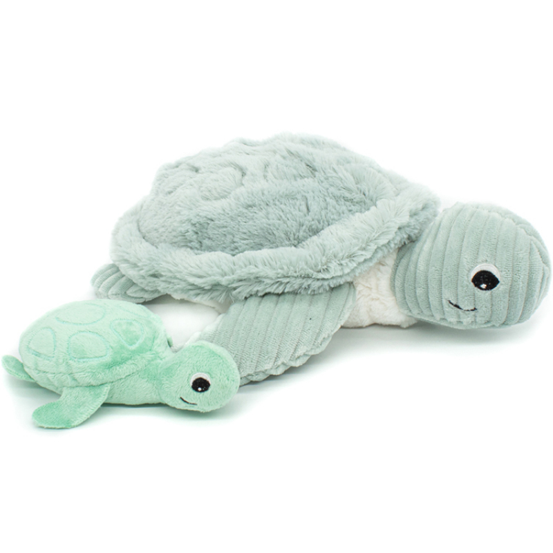 Peluche Les Ptipotos Sauvenou maman et bébé tortue menthe (29 cm) (Les Déglingos) - Image 7