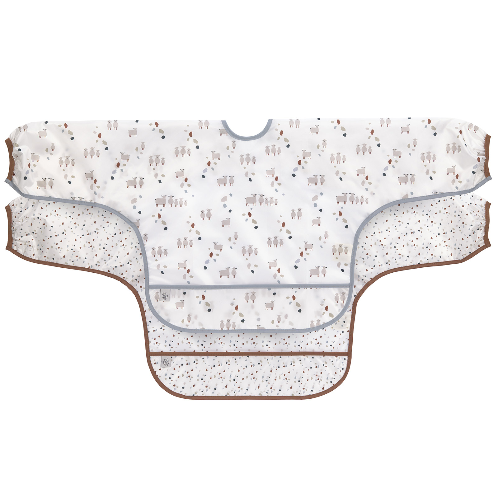 Lassig - Lot de 2 bavoirs manches longues avec poche Tiny Farmer Mouton bleu