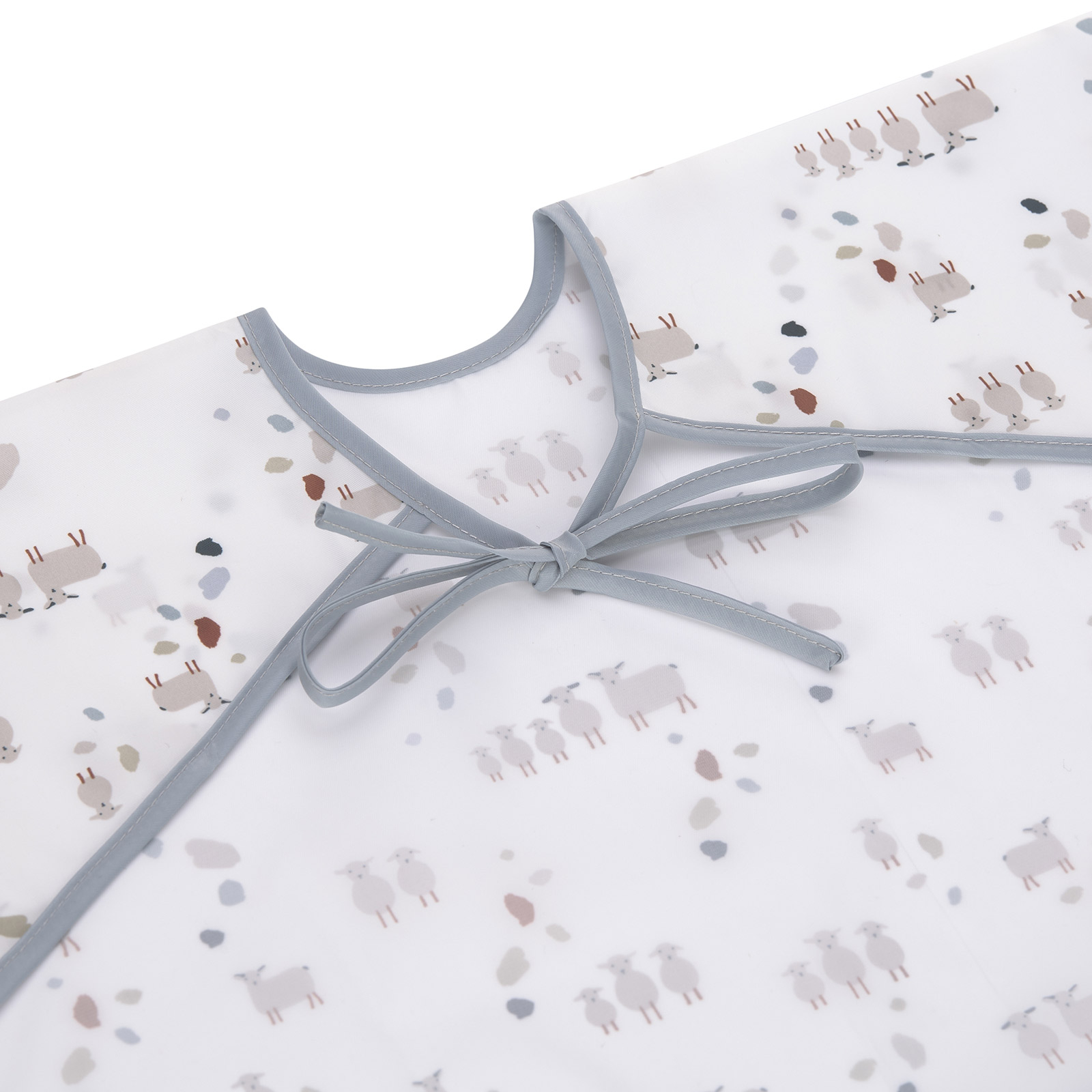 Lot de 2 bavoirs manches longues avec poche Tiny Farmer Mouton bleu (Lassig) - Image 6