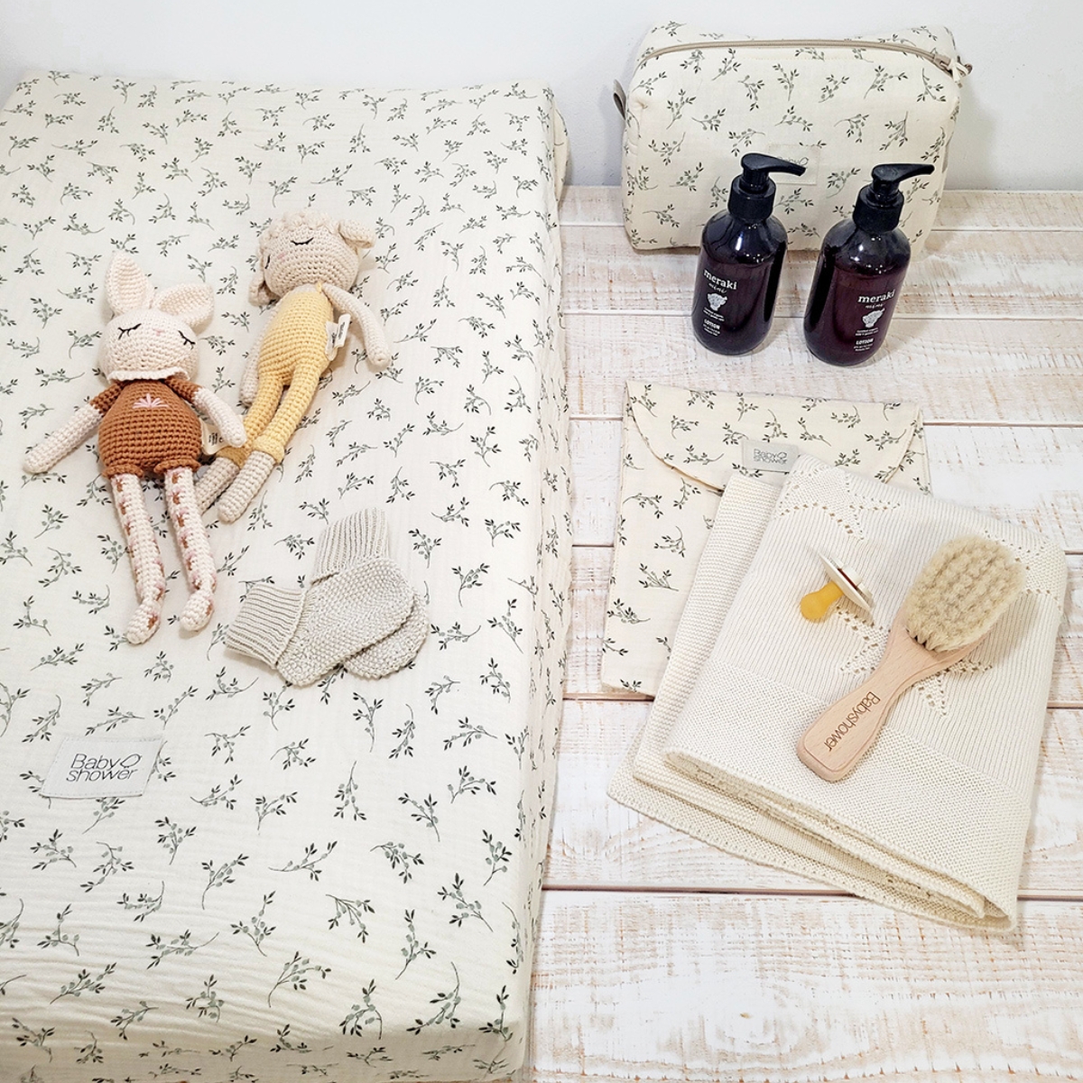 Housse de matelas à langer Olive Bloom (72 x 45 cm) (Babyshower) - Image 2