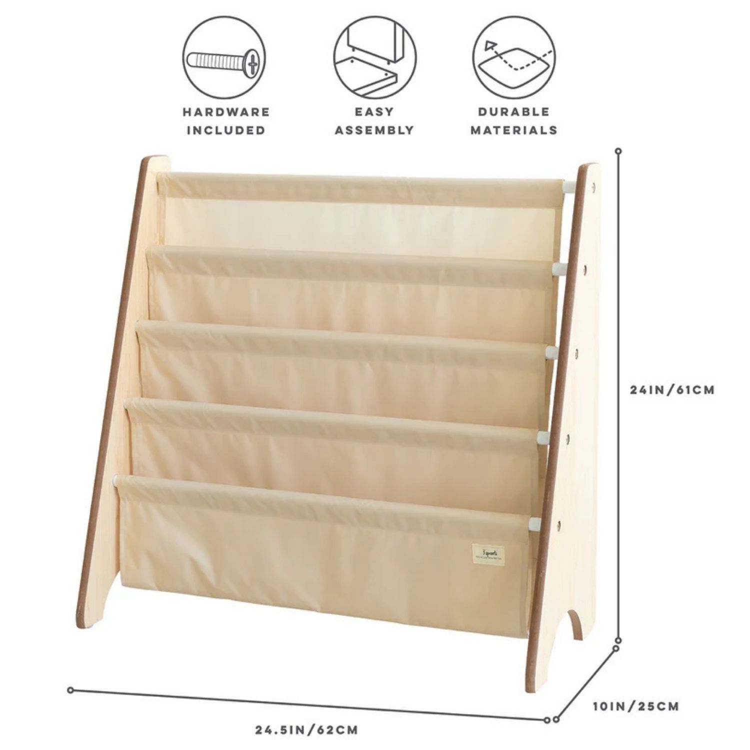 Bibliothèque en tissu recyclé Beige (3 sprouts) - Image 3