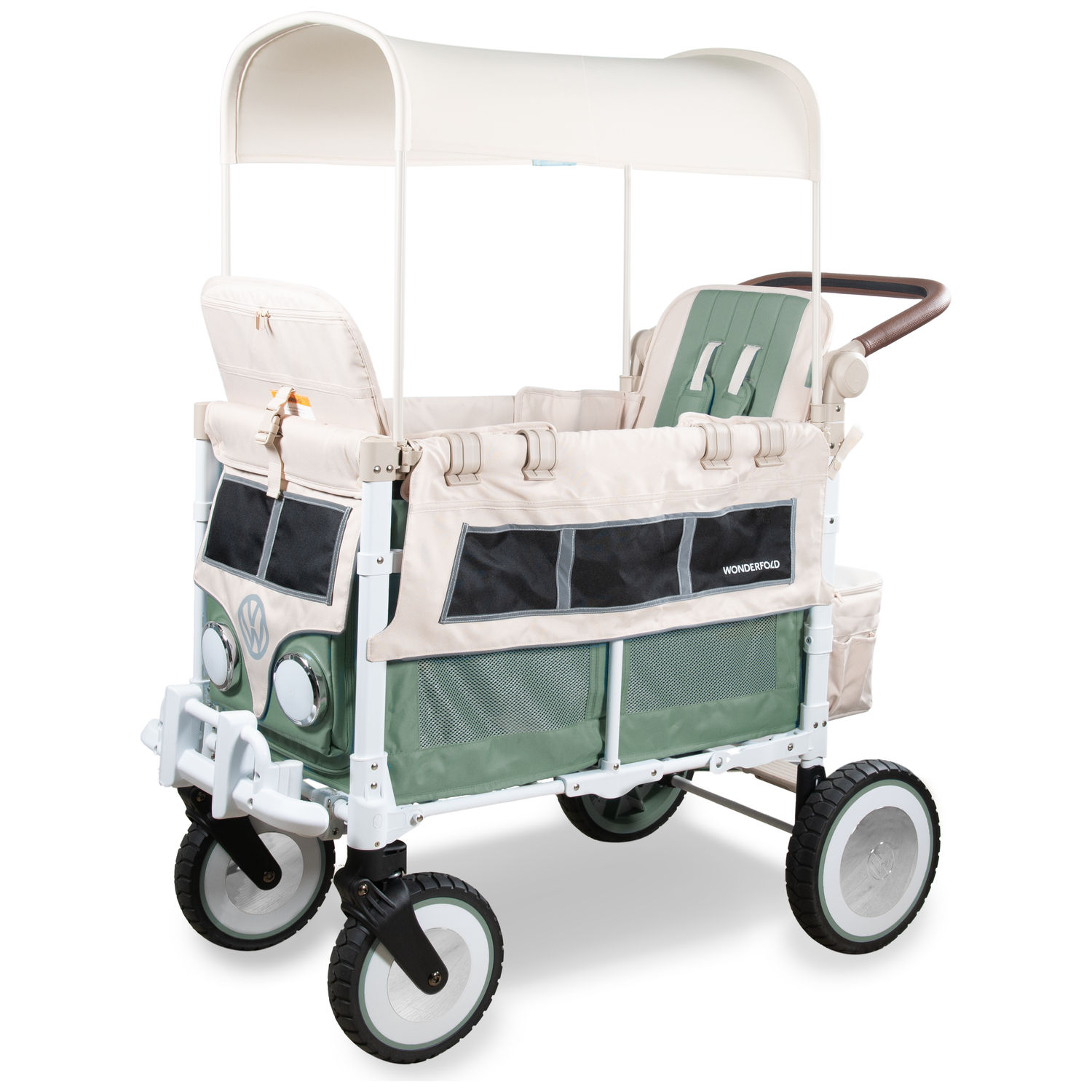 Chariot de transport enfant VW2 Volkswagen Sage Green (2 places)