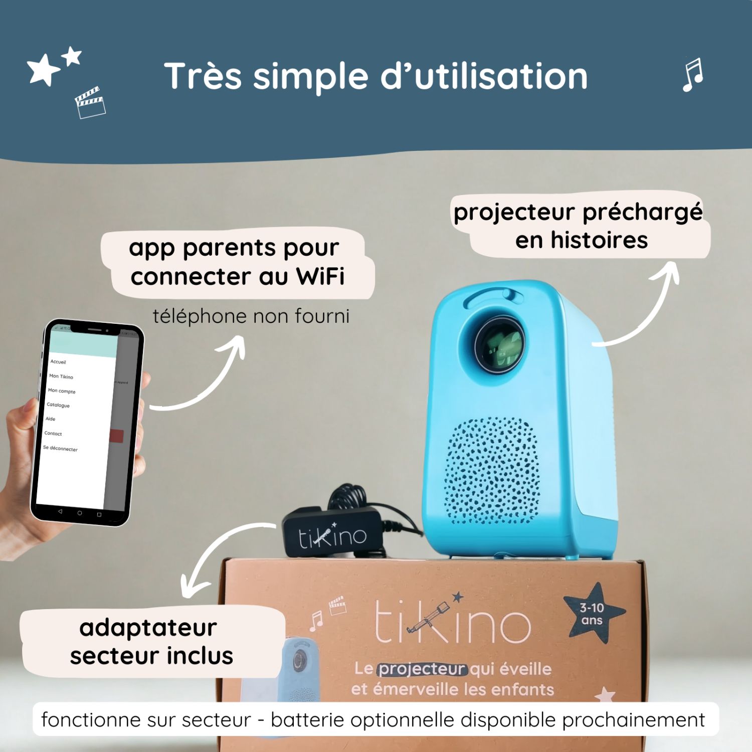 Vidéoprojecteur Tikino des 3-10 ans (sur secteur) (Tikino) - Image 4